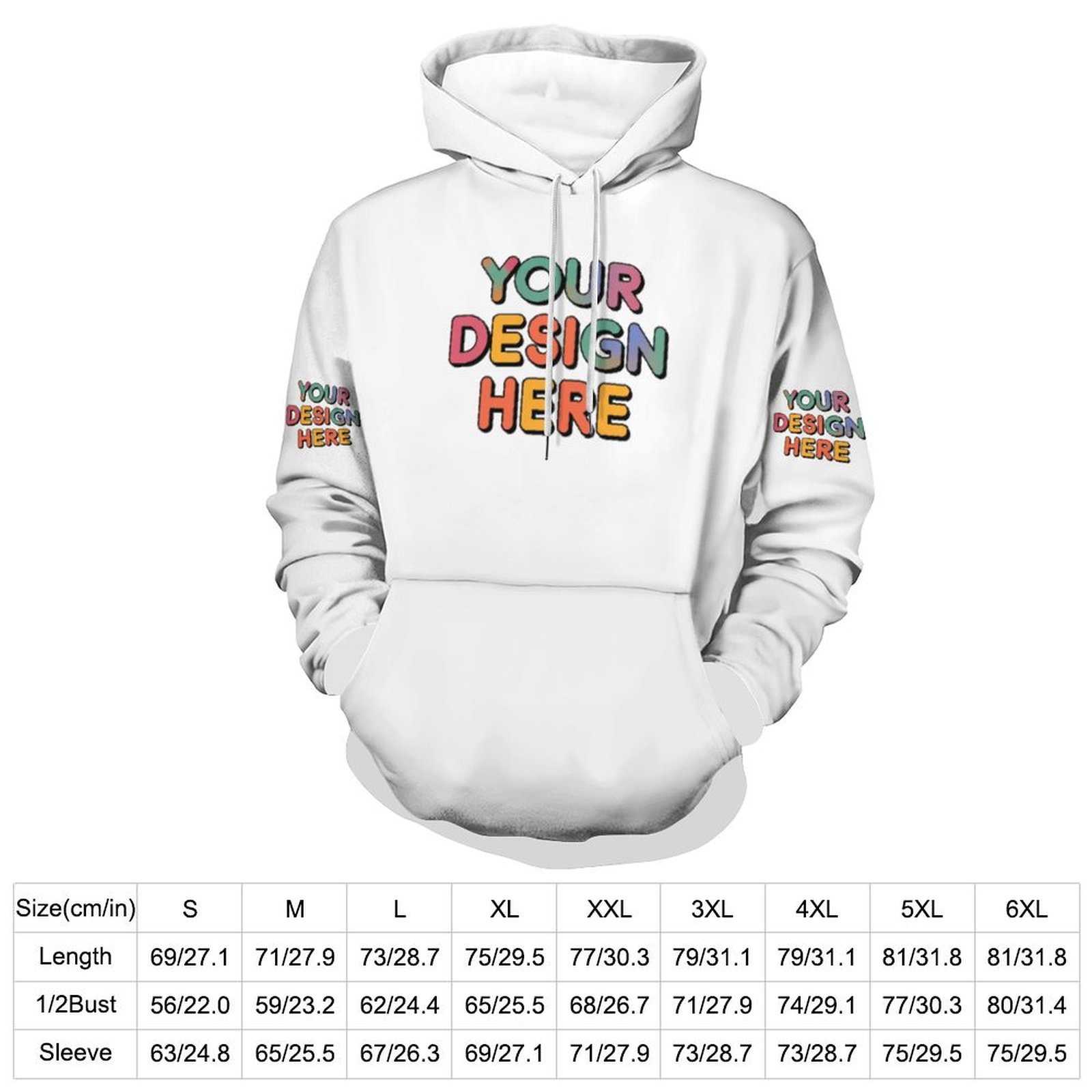 Customized Men’s Loose Double Hat All-Over Print Sweater