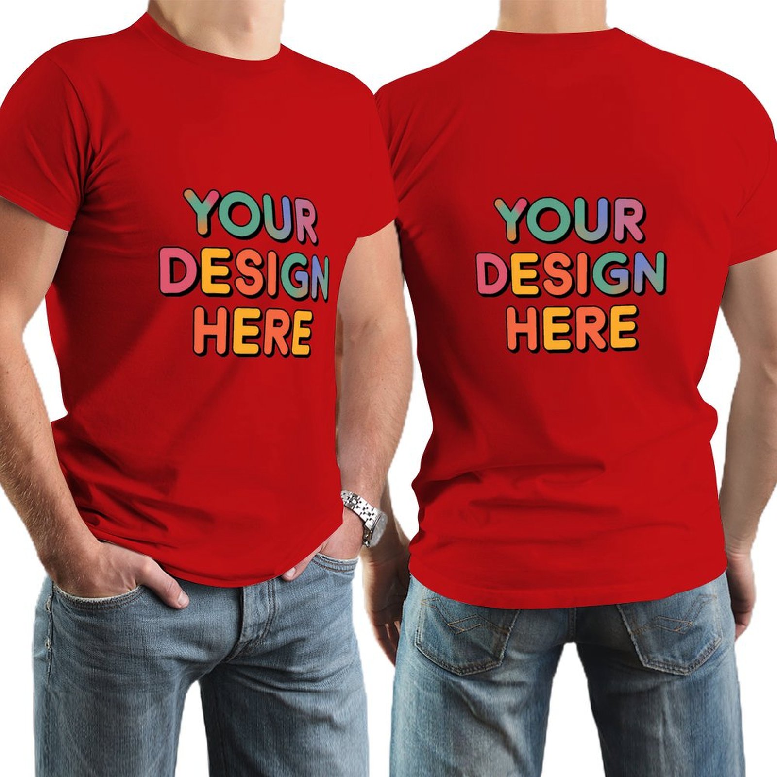 Customized Men’s 150g Short Sleeve T-Shirt Double-Sided Print