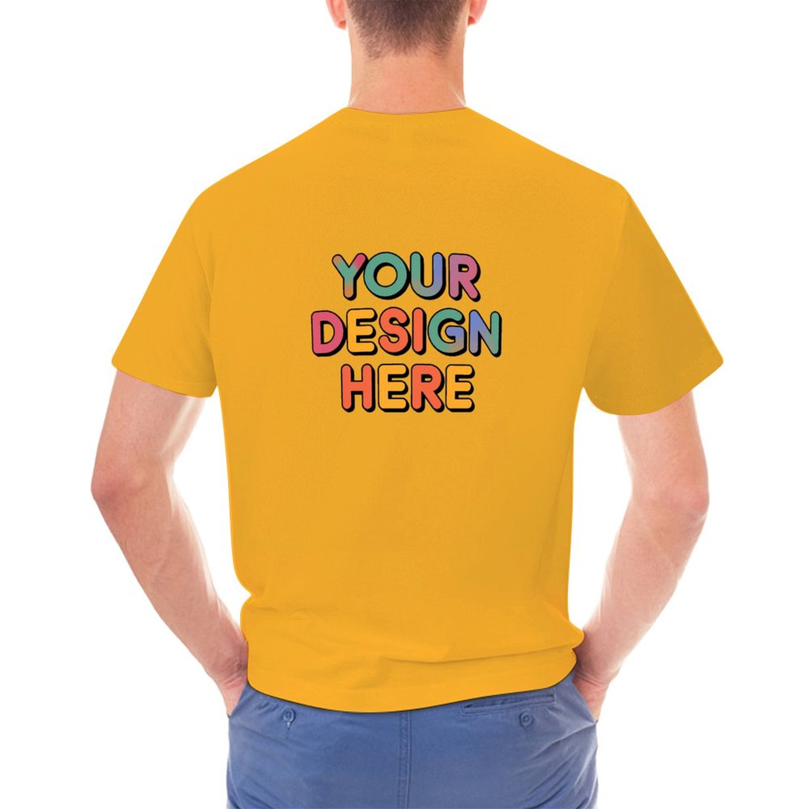 Customized Men’s Gildan T-Shirt Back Print in Pure Cotton