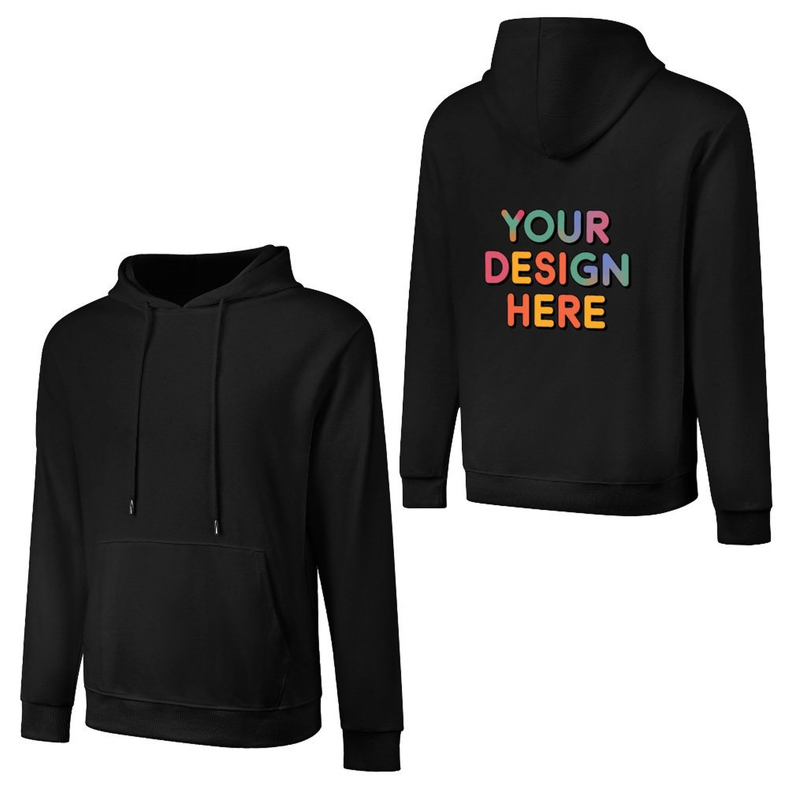 Customized Men’s Pure Cotton Hooded Sweater (Unisex) with Back Print