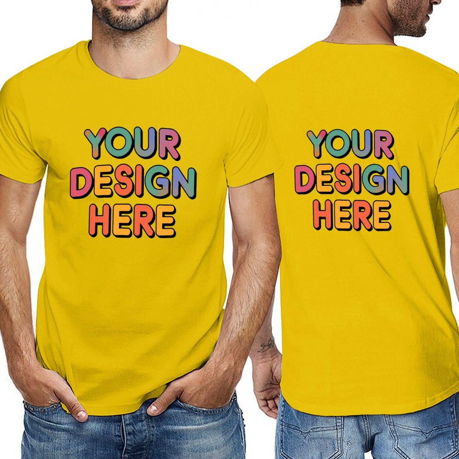 Customized Men’s Short Sleeve T-Shirt (Double-Sided Print) in Pure Cotton