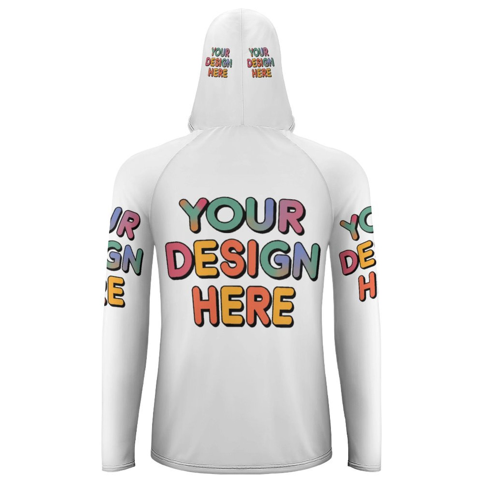 Custom Men’s Versatile Long Sleeve Hoodie for Fishing and Hiking