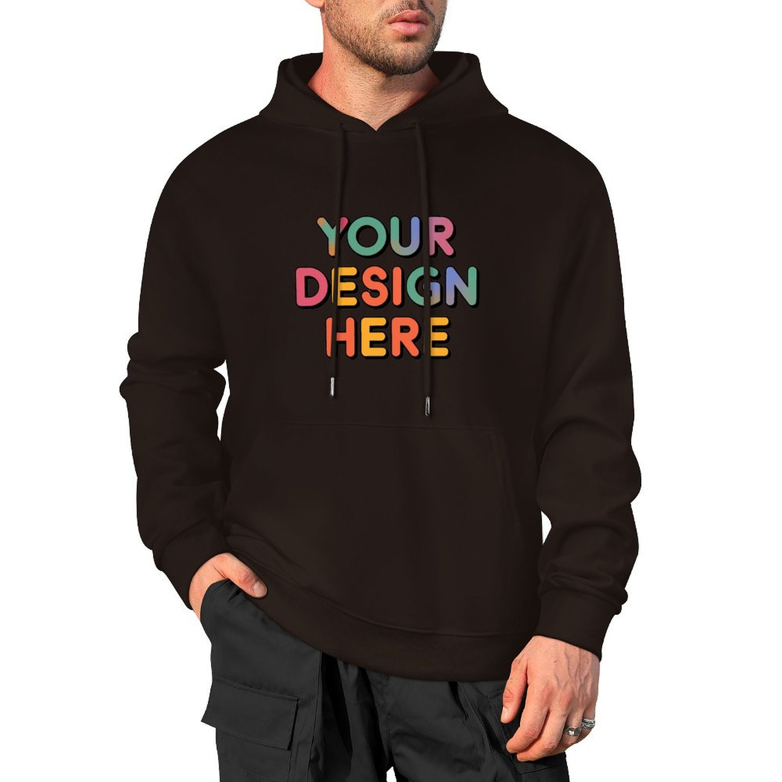 Personalized Custom Men’s 100% Cotton Hooded Sweater with Graphic Print