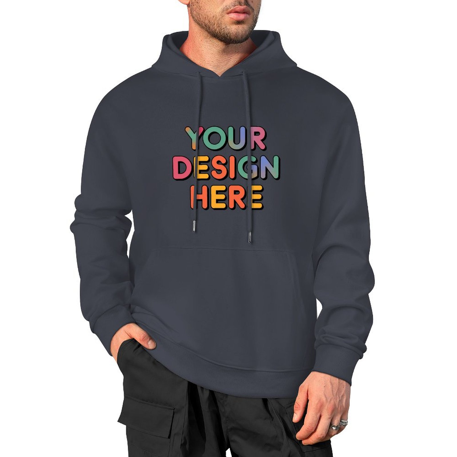 Personalized Custom Men’s 100% Cotton Hooded Sweater with Graphic Print