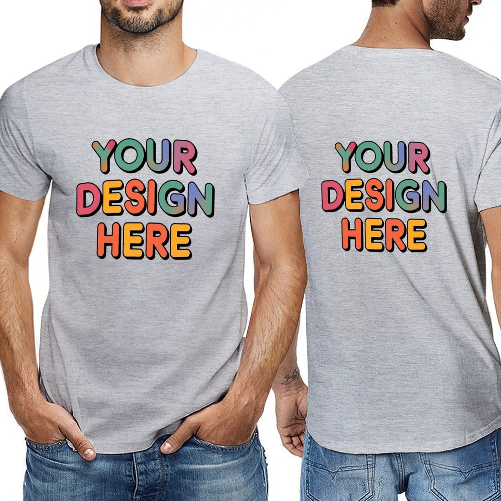 Customized Men’s Short Sleeve T-Shirt (Double-Sided Print) in Pure Cotton