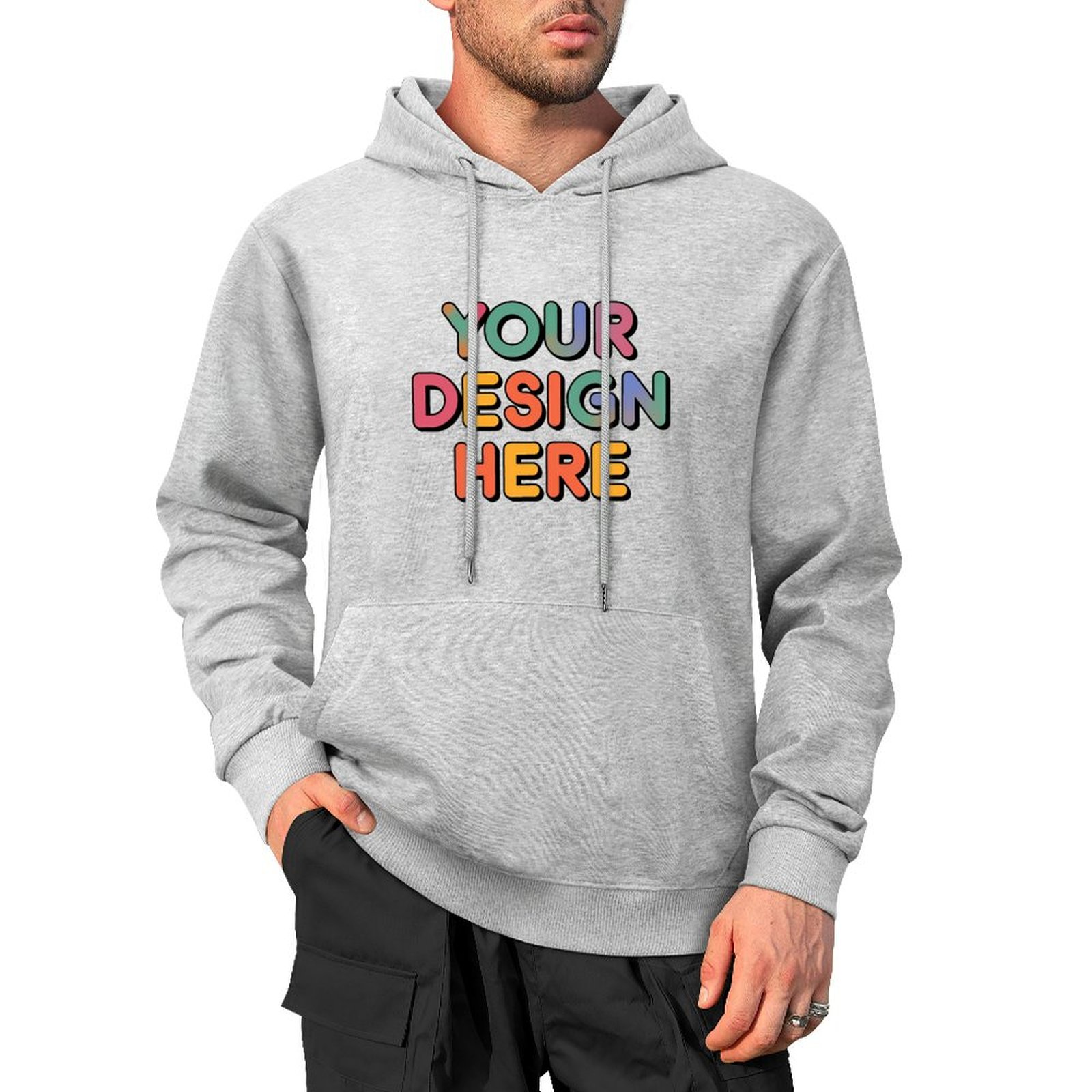 Personalized Custom Men’s 100% Cotton Hooded Sweater with Graphic Print