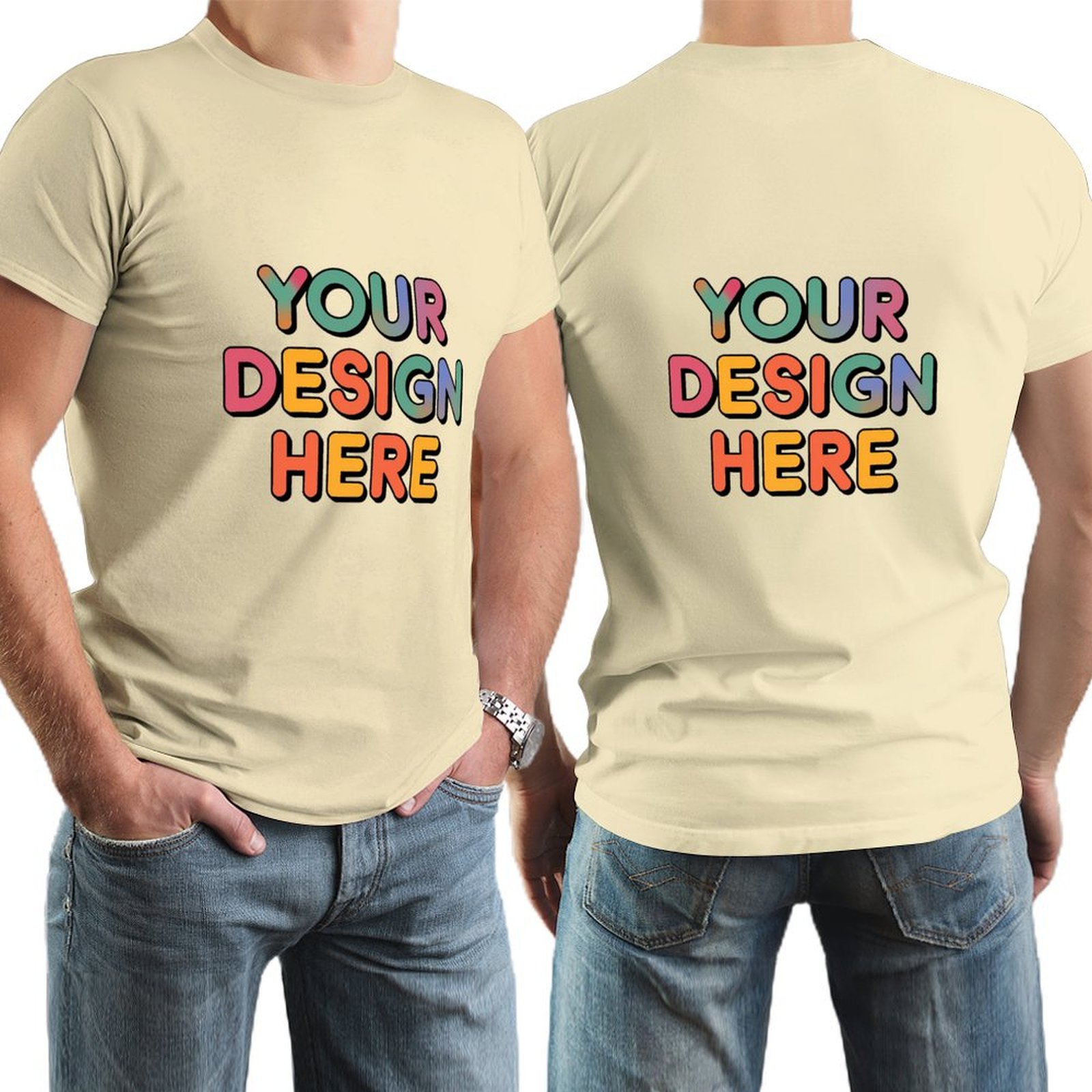Customized Men’s 150g Short Sleeve T-Shirt Double-Sided Print