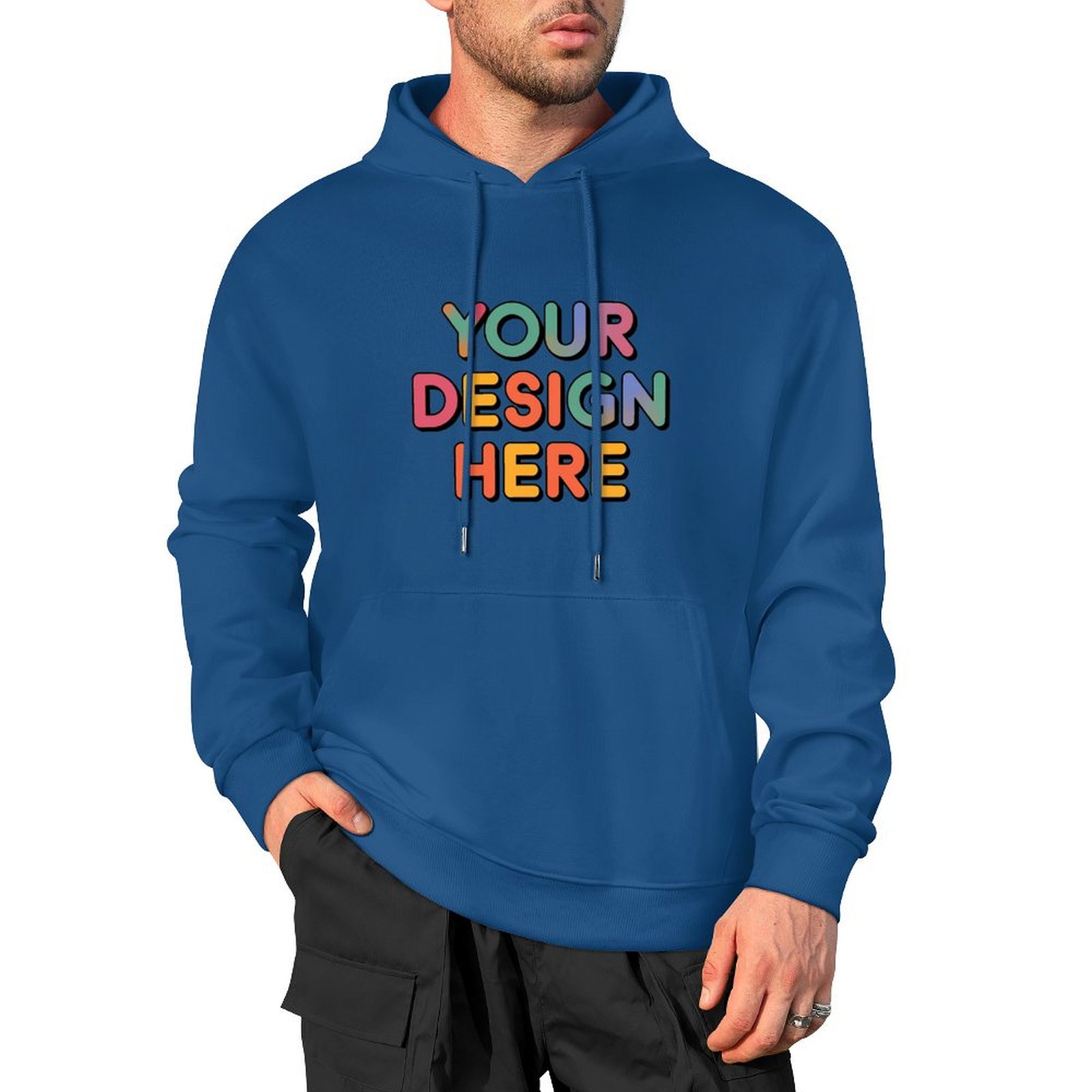 Personalized Custom Men’s 100% Cotton Hooded Sweater with Graphic Print