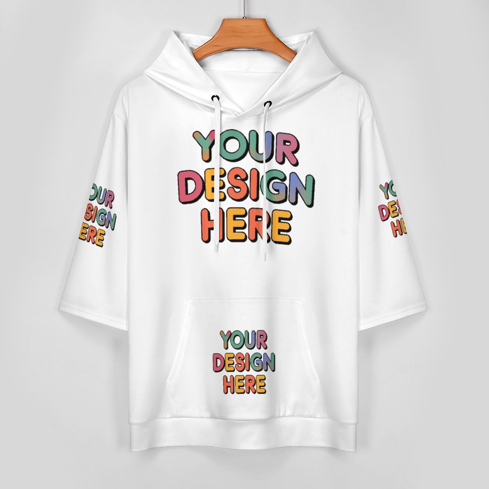 Custom Men’s Thoughtful Design Mid Sleeved Hoodie for Everyday Style