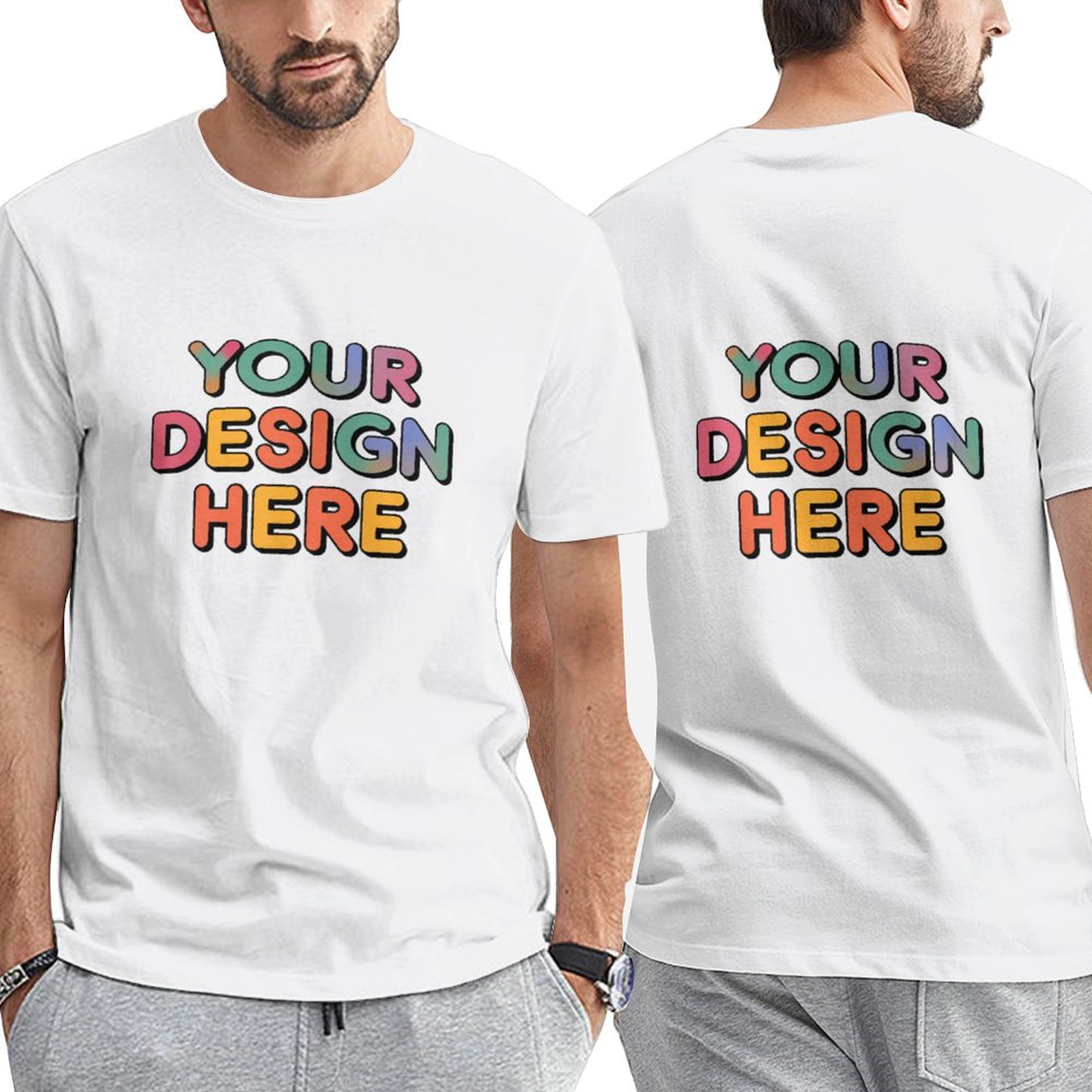 Customized Men’s Premium Stretch Cotton T-Shirt for Everyday Use