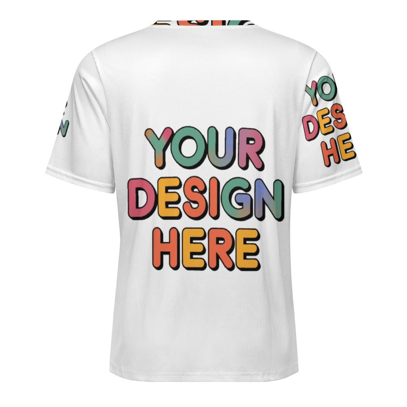 Customized Men’s Comfortable Ribbed Fabric T-Shirt with Personalized Patterns