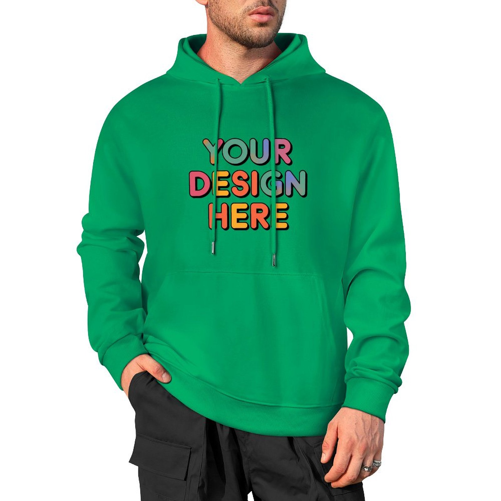 Personalized Custom Men’s 100% Cotton Hooded Sweater with Graphic Print