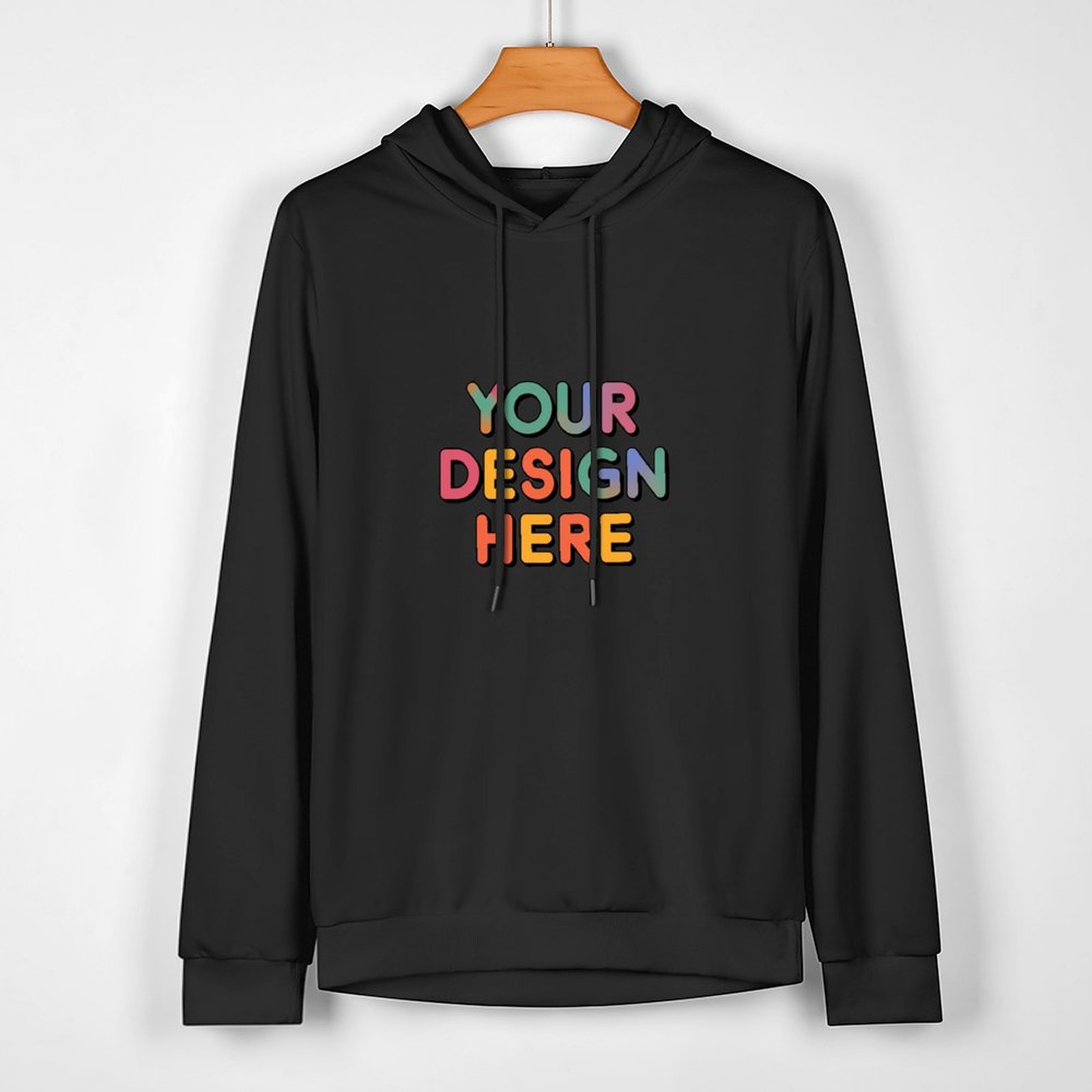 Custom Men’s Comfortable Front Print Hoodie Without Pockets