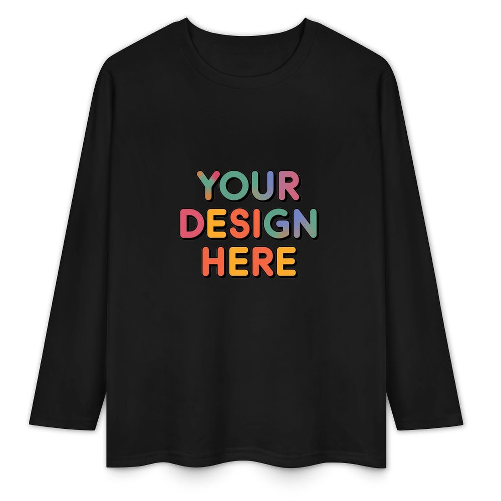 Customized Men’s Pure Cotton Long Sleeved T-Shirt Printed on Front