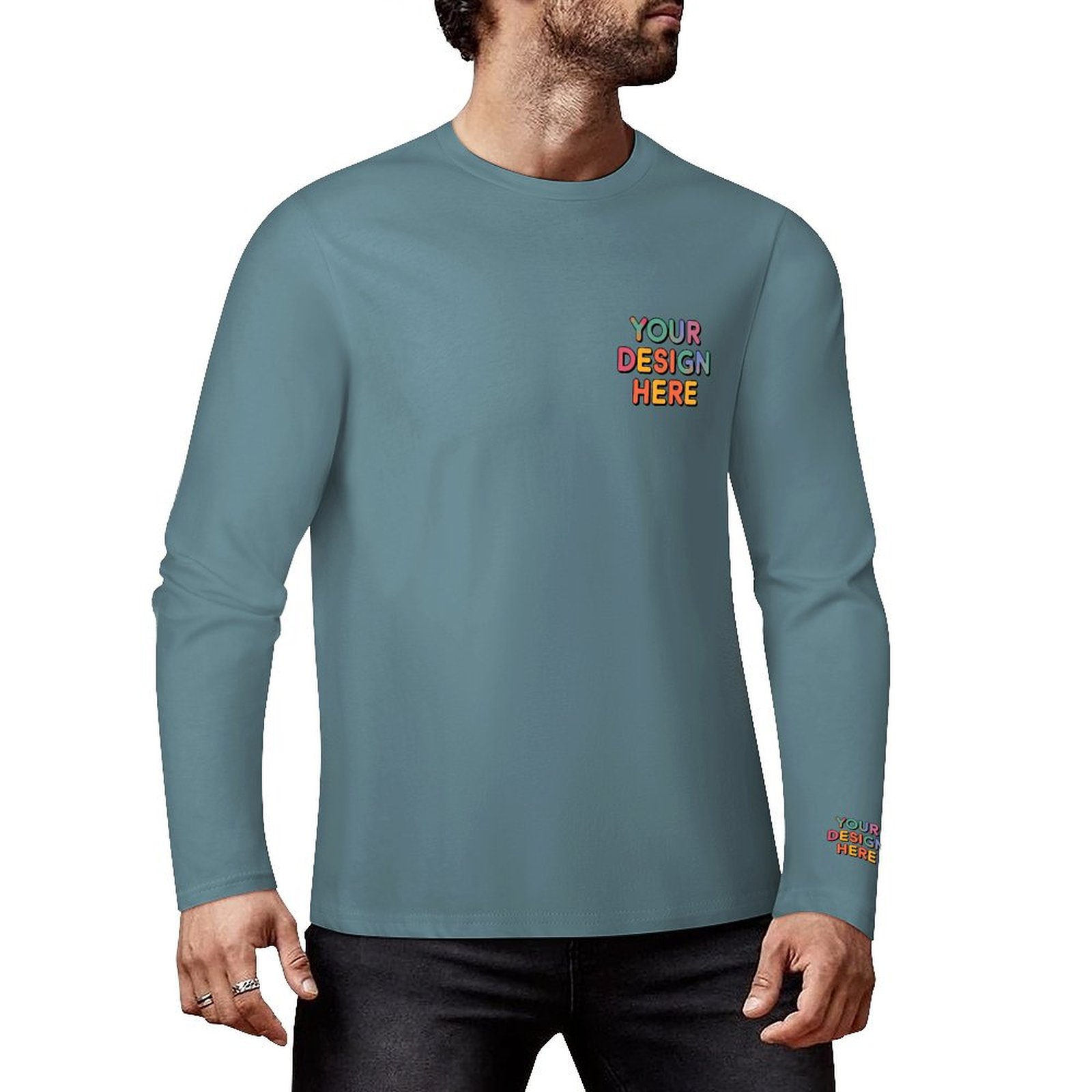 Custom Men’s Premium 160g Pure Cotton Long Sleeved T-Shirt