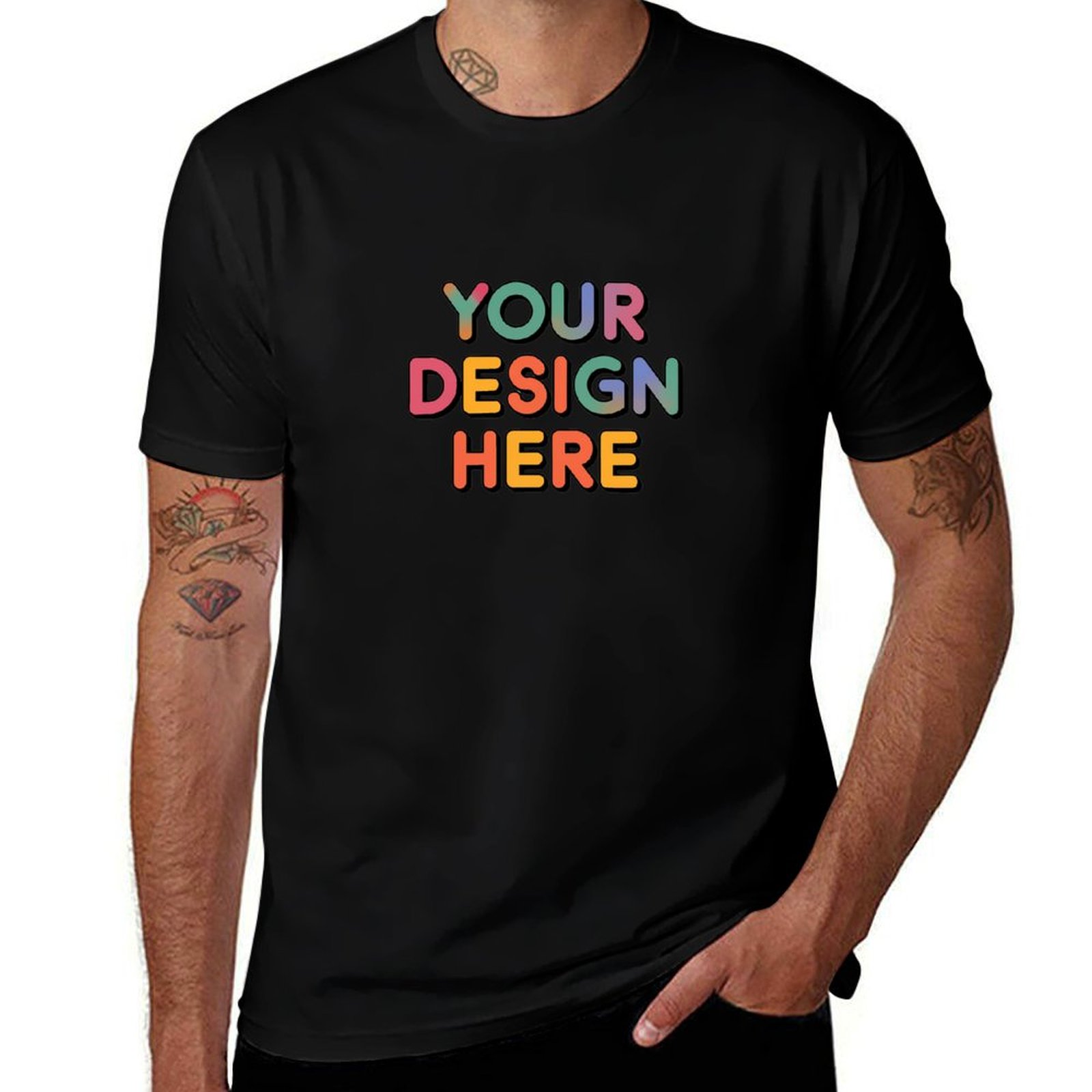 Personalized Custom Men’s Durable Cotton T-Shirt with Reinforced Neck