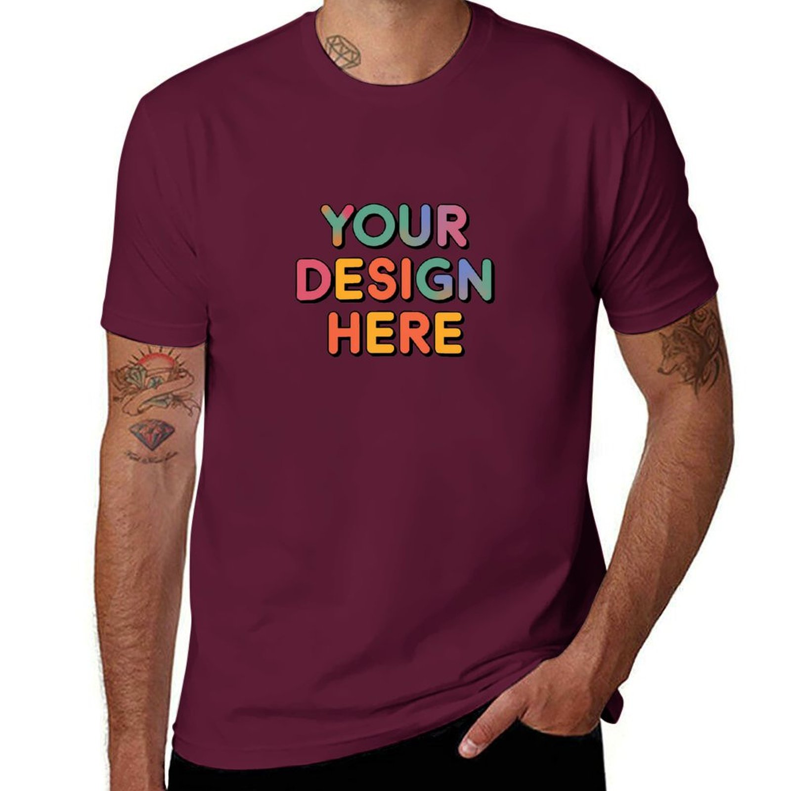 Personalized Custom Men’s Durable Cotton T-Shirt with Reinforced Neck