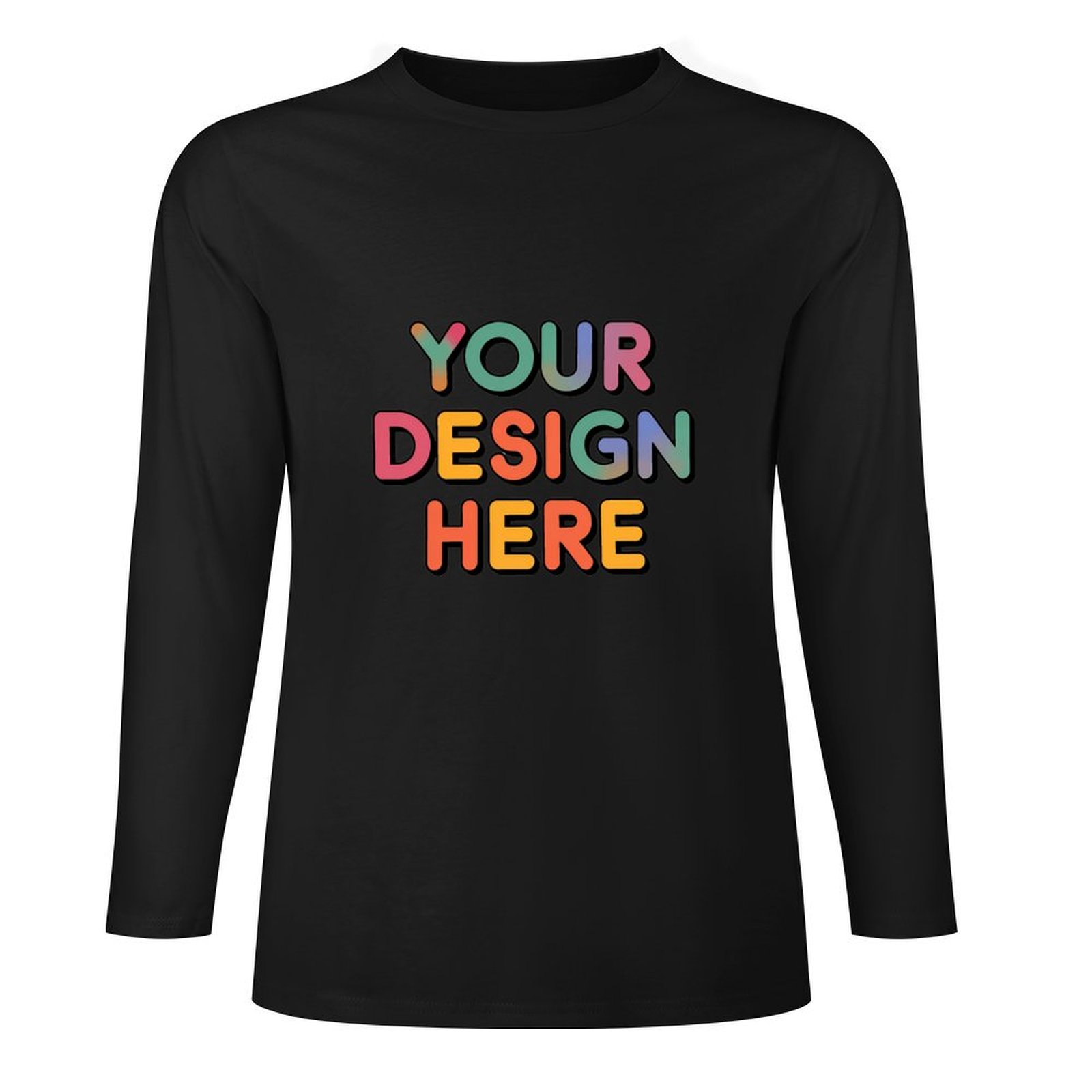 Customized Men’s Pure Cotton Long Sleeved T-Shirt Printed on Front