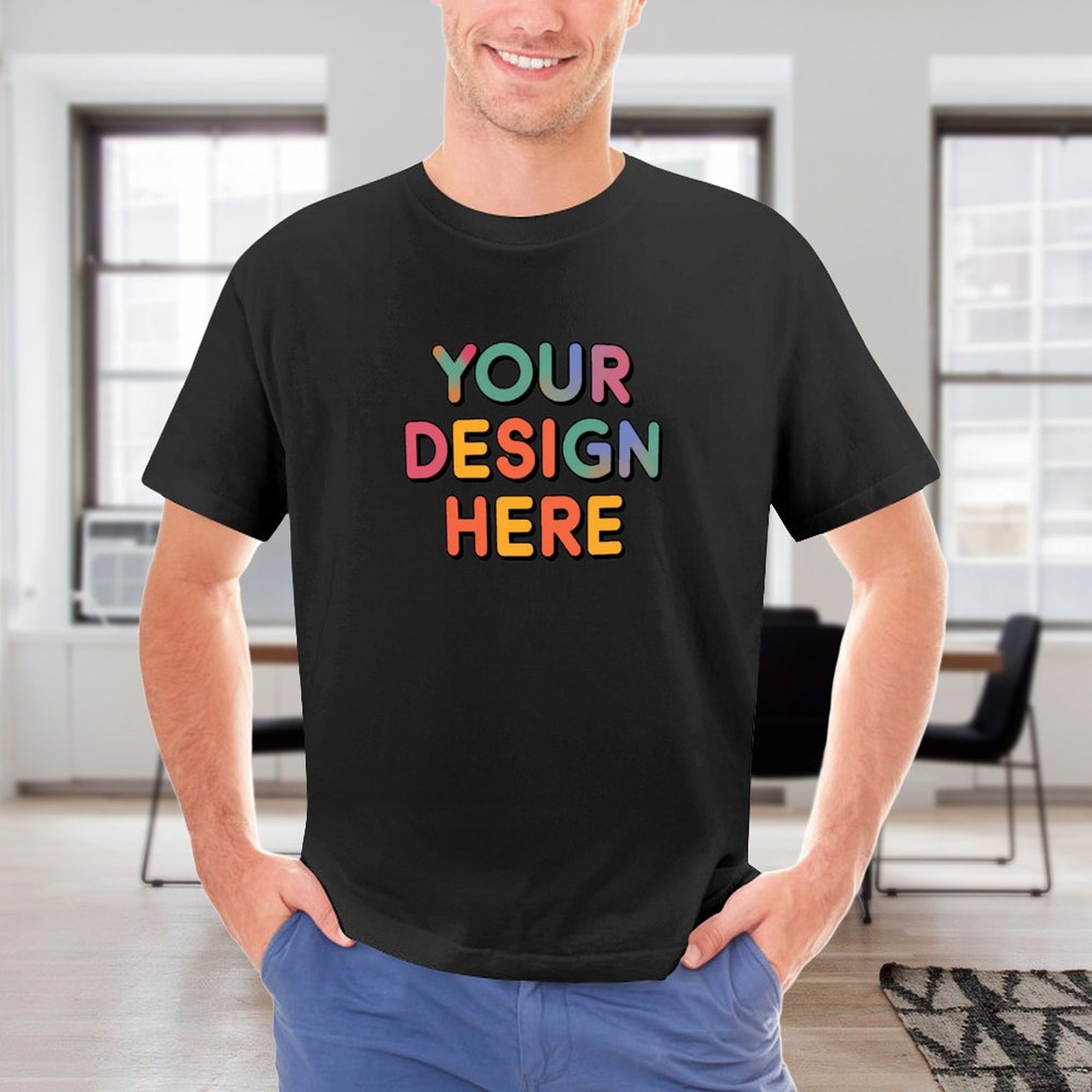 Customized Men’s Unique Appearance Double-Sided Cotton T-Shirt