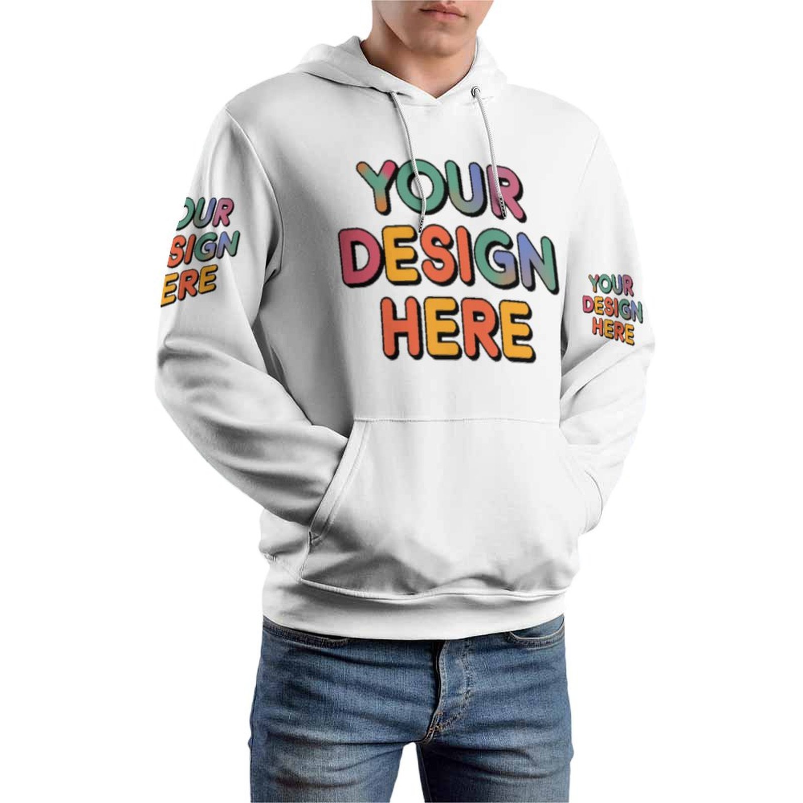 Customized Men’s Fashionable Multi-Image Patchwork Hoodie