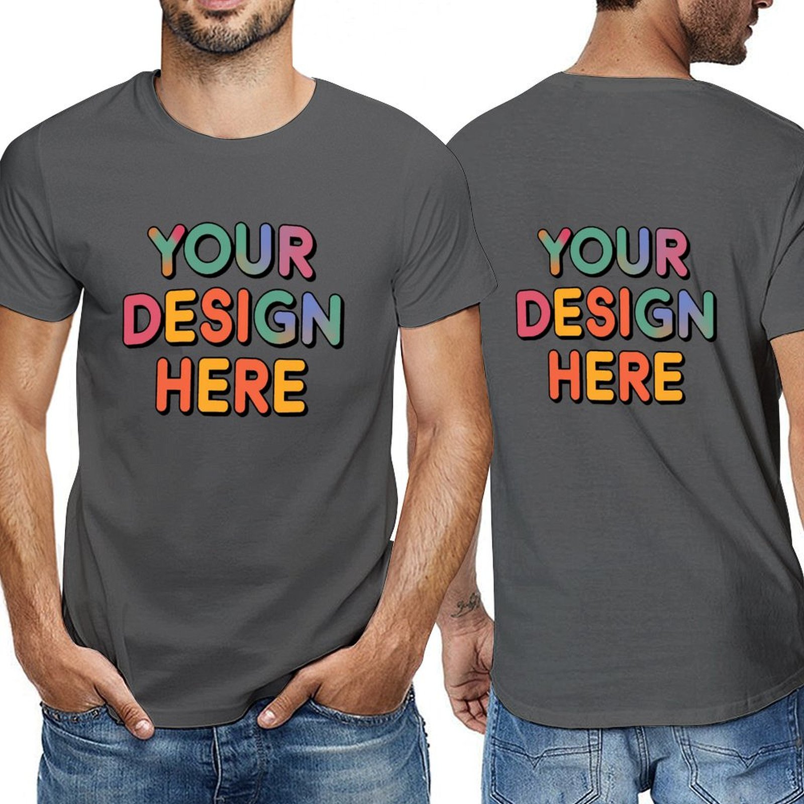 Customized Men’s Short Sleeve T-Shirt (Double-Sided Print) in Pure Cotton