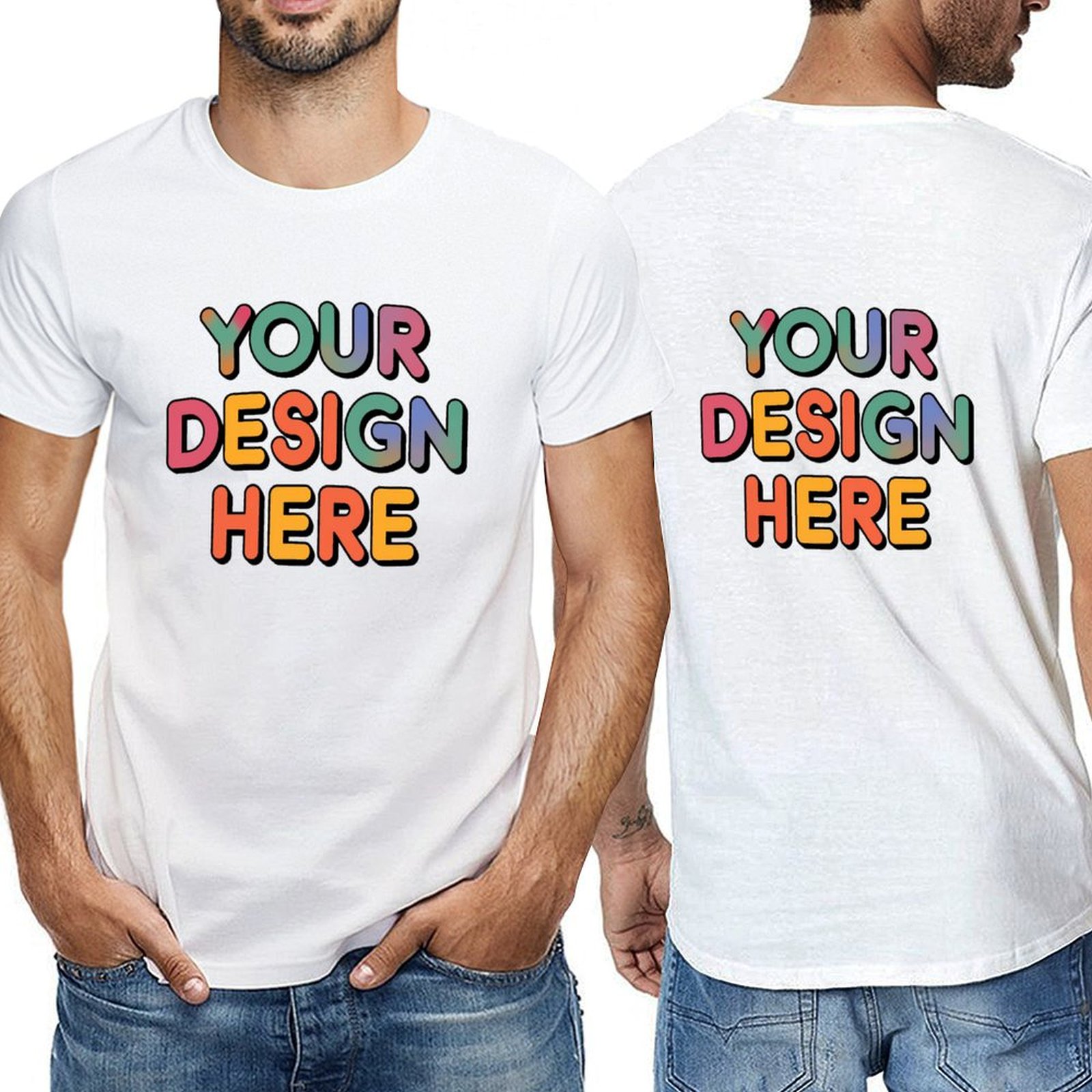 Customized Men’s Short Sleeve T-Shirt (Double-Sided Print) in Pure Cotton