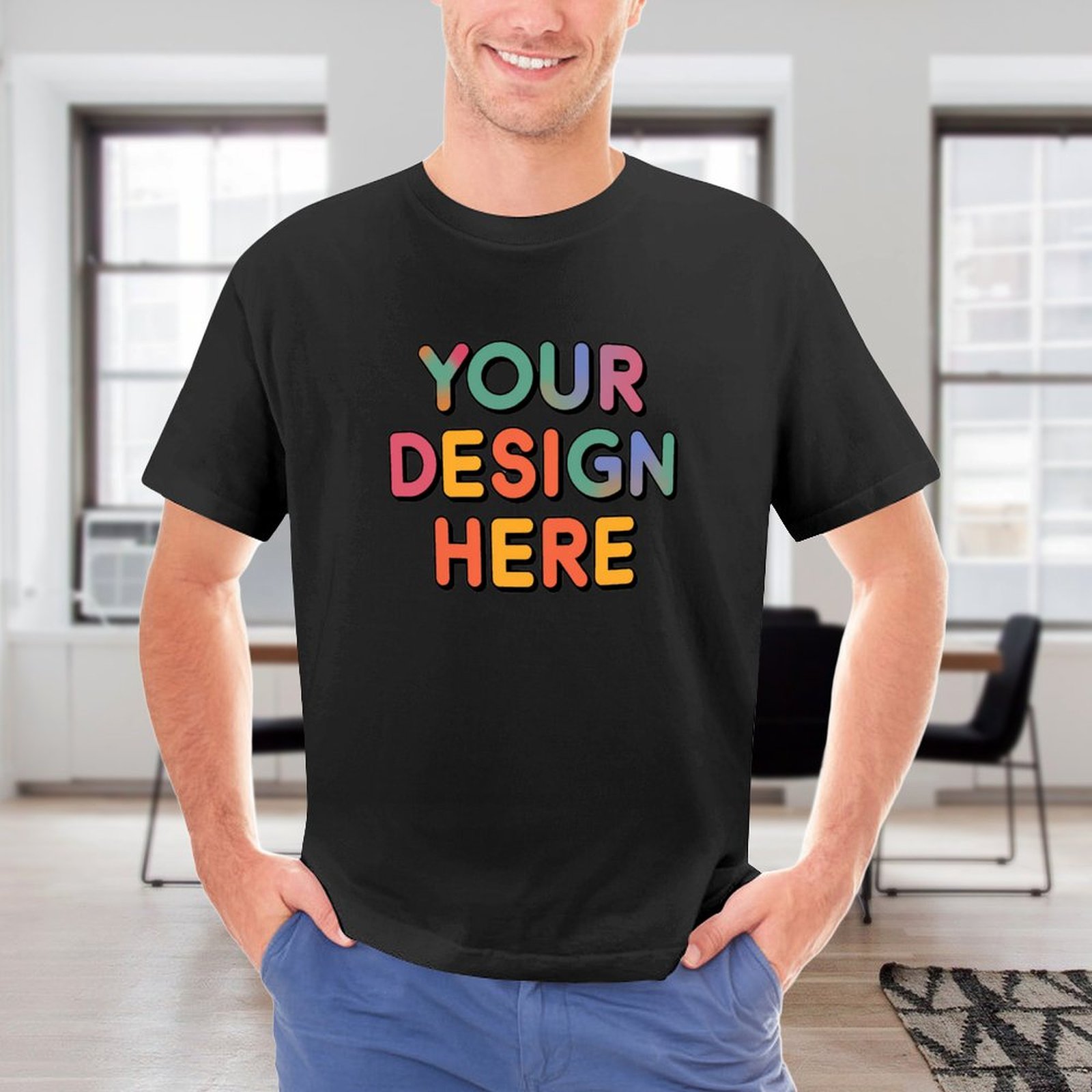 Personalized Custom Men’s Direct Printing Front Print T-Shirt Pure Cotton