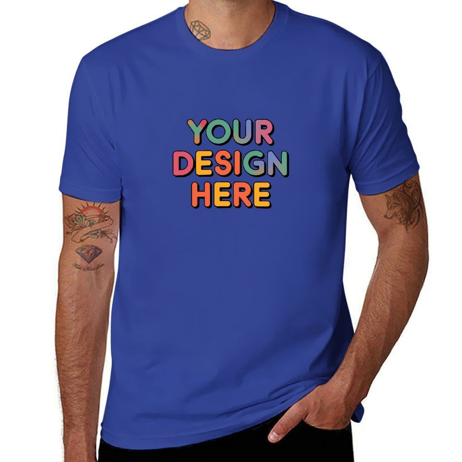 Personalized Custom Men’s Durable Cotton T-Shirt with Reinforced Neck
