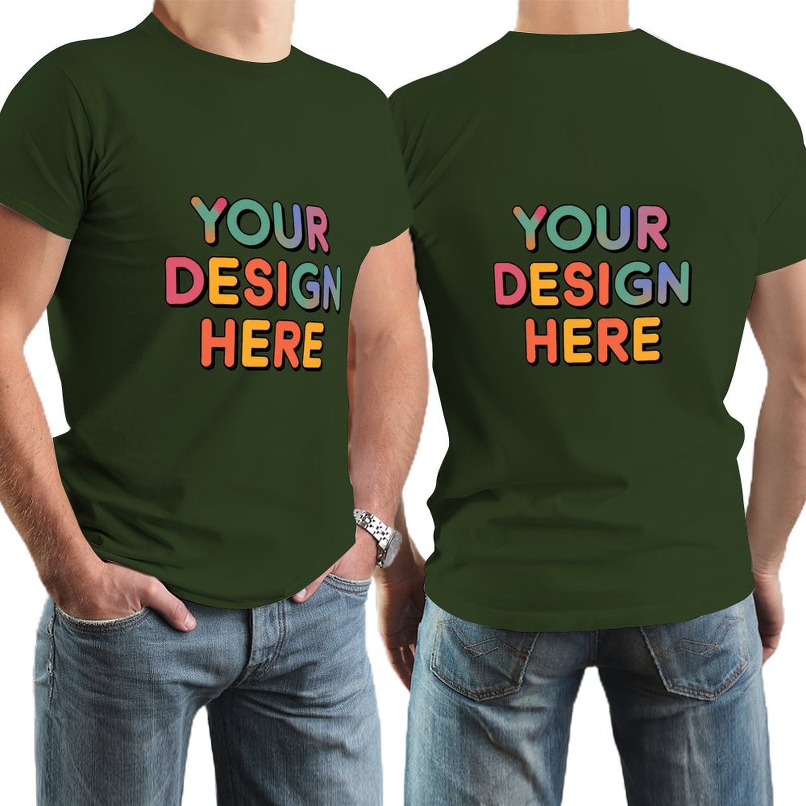 Customized Men’s 150g Short Sleeve T-Shirt Double-Sided Print