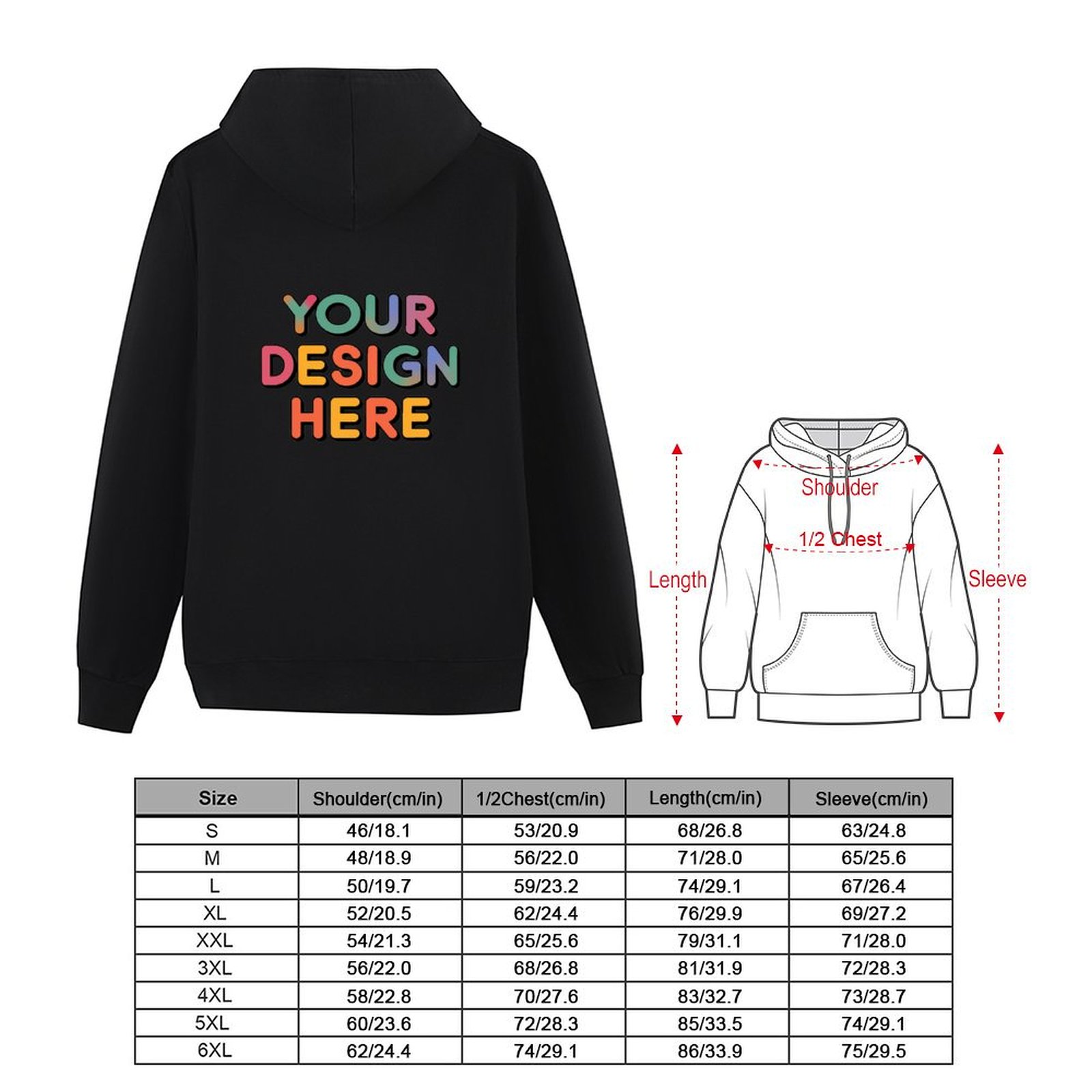 Customized Men’s Hoodie (With Pocket / Back Print)