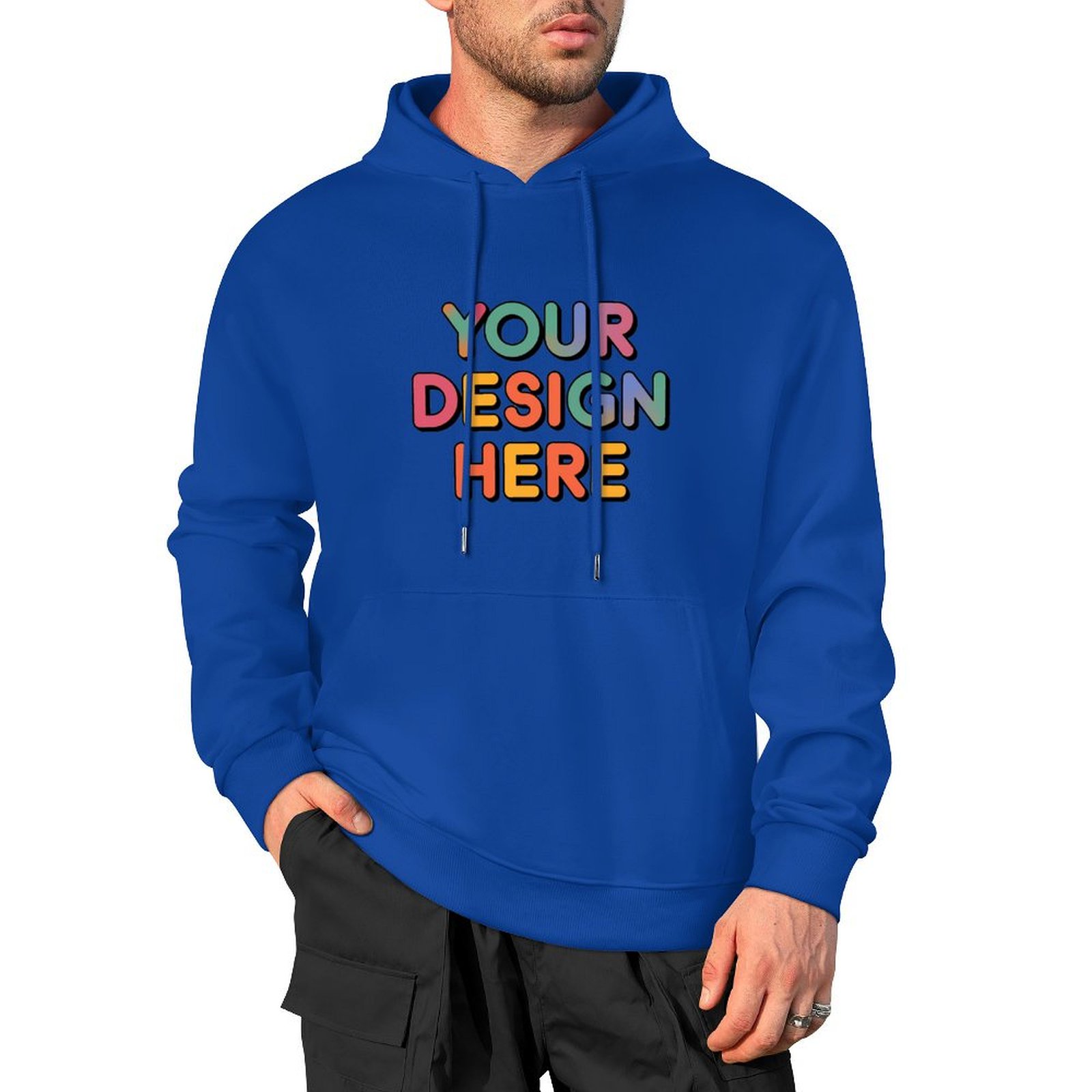 Personalized Custom Men’s 100% Cotton Hooded Sweater with Graphic Print