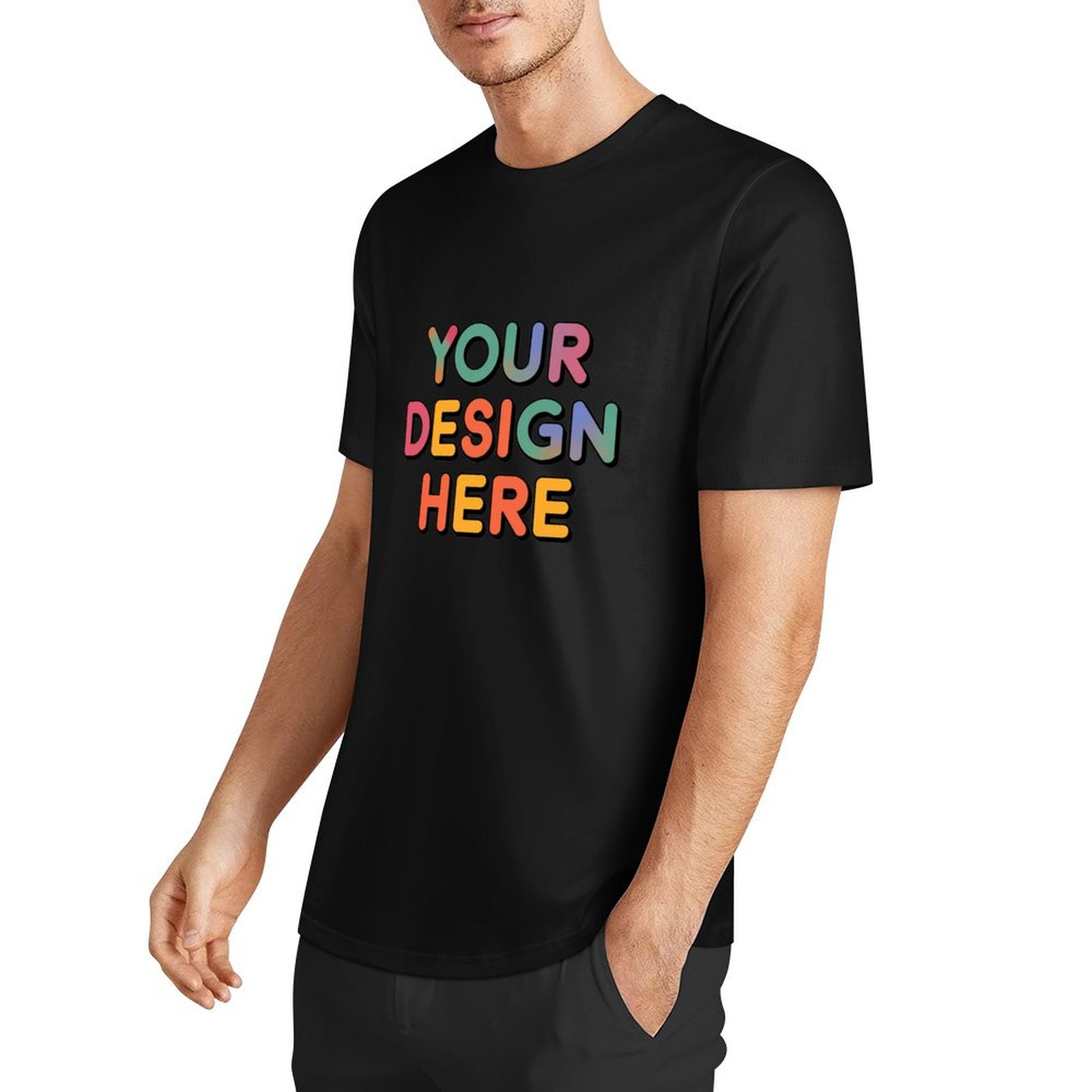 Customized Men’s European Size Pure Cotton Multicolor T-Shirt