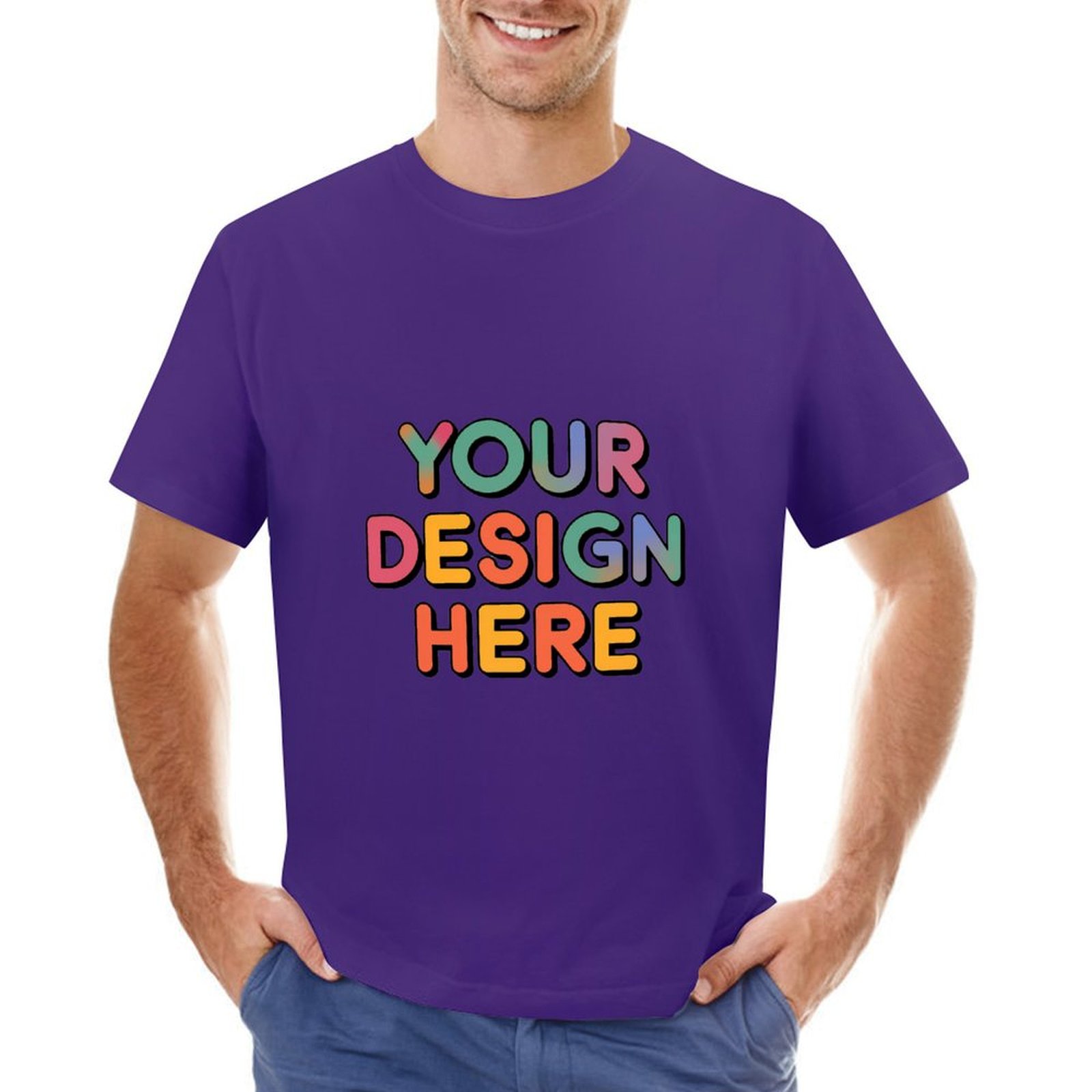 Customized Men’s Versatile 100% Cotton T-Shirt for Any Activity