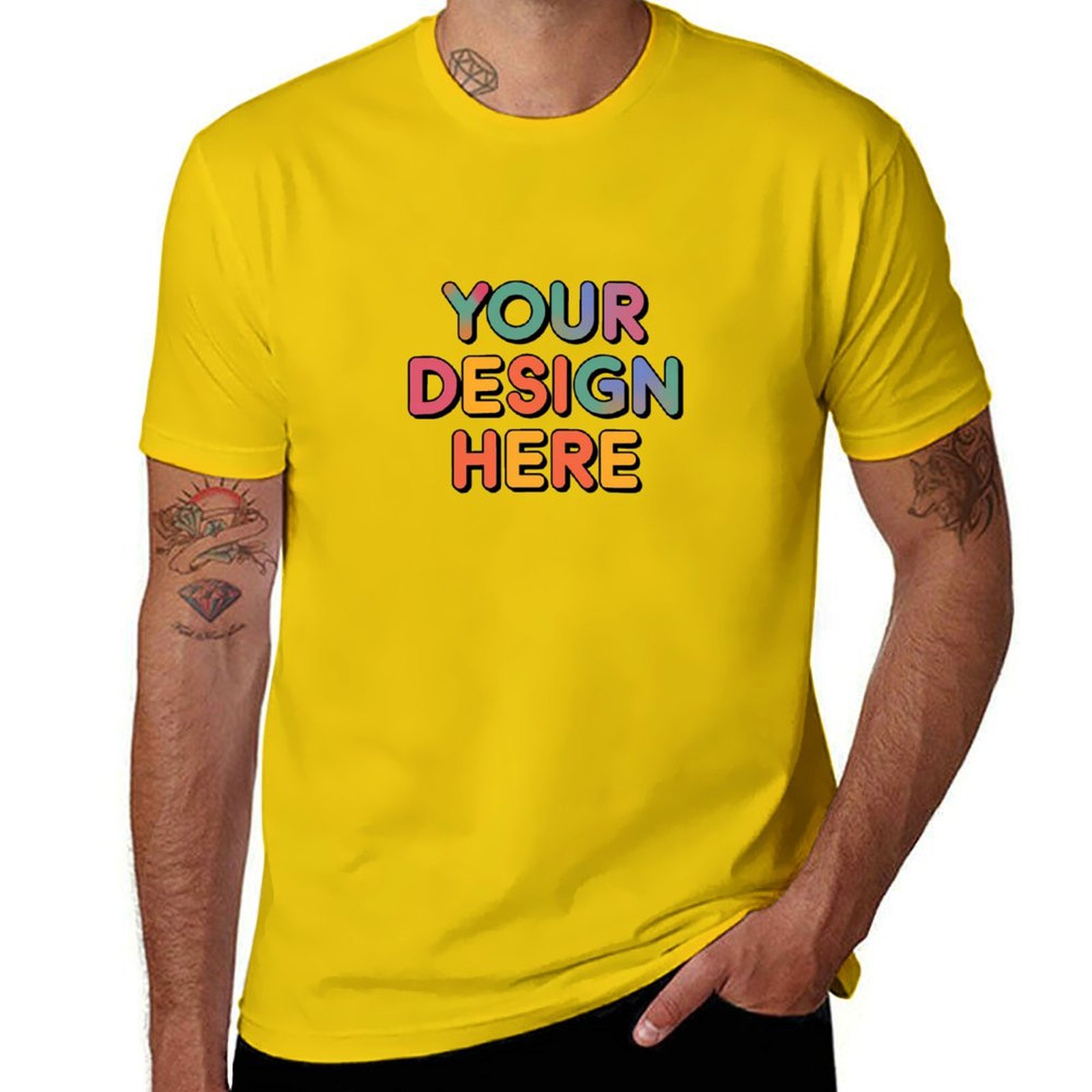 Personalized Custom Men’s Durable Cotton T-Shirt with Reinforced Neck