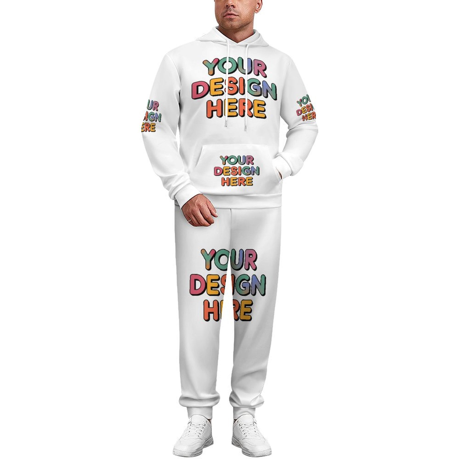 Personalized Custom Men’s Stylish 220g Air Layer Sweater Set