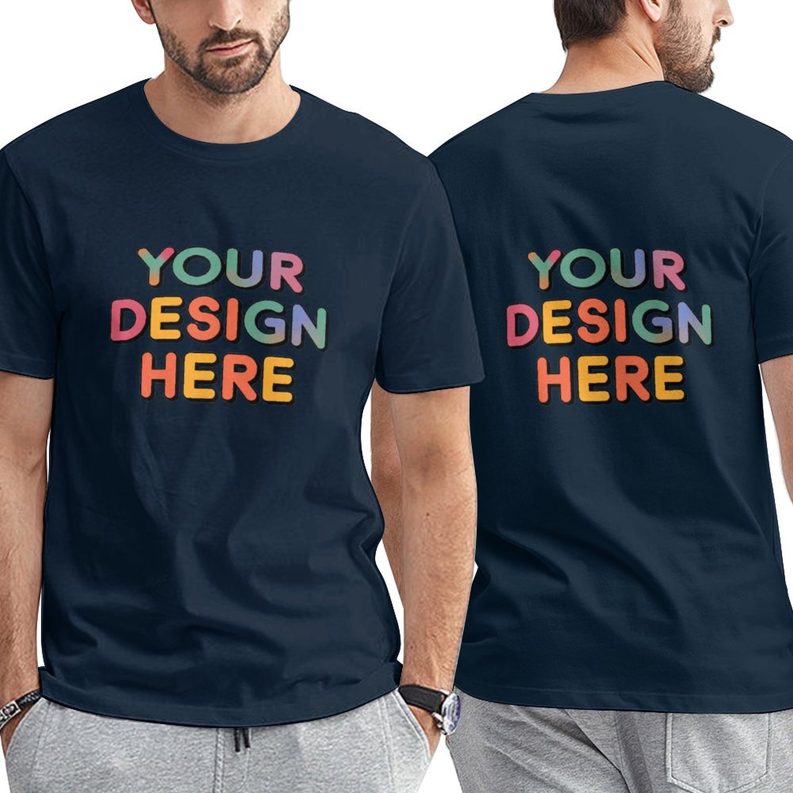 Customized Men’s Premium Stretch Cotton T-Shirt for Everyday Use