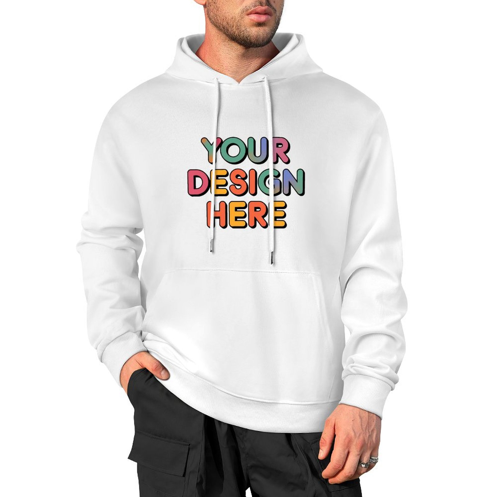 Personalized Custom Men’s 100% Cotton Hooded Sweater with Graphic Print