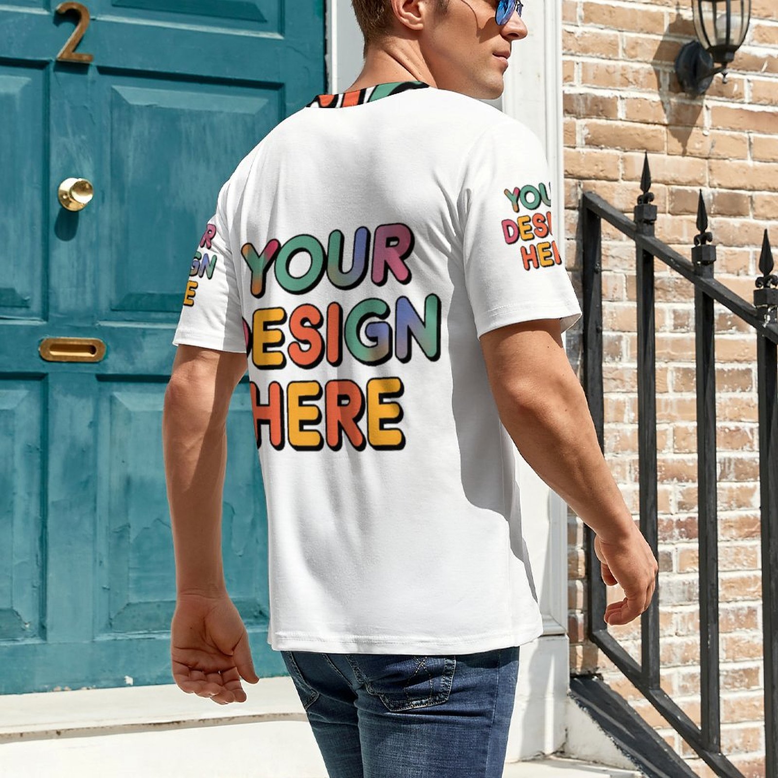 Custom Men’s Moisture-Wicking Full Print T-Shirt for Active Lifestyle