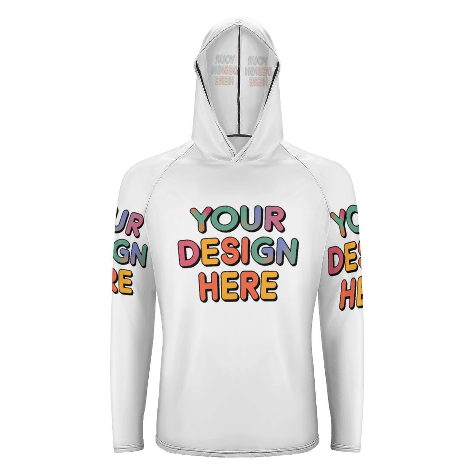 Custom Men’s Versatile Long Sleeve Hoodie for Fishing and Hiking