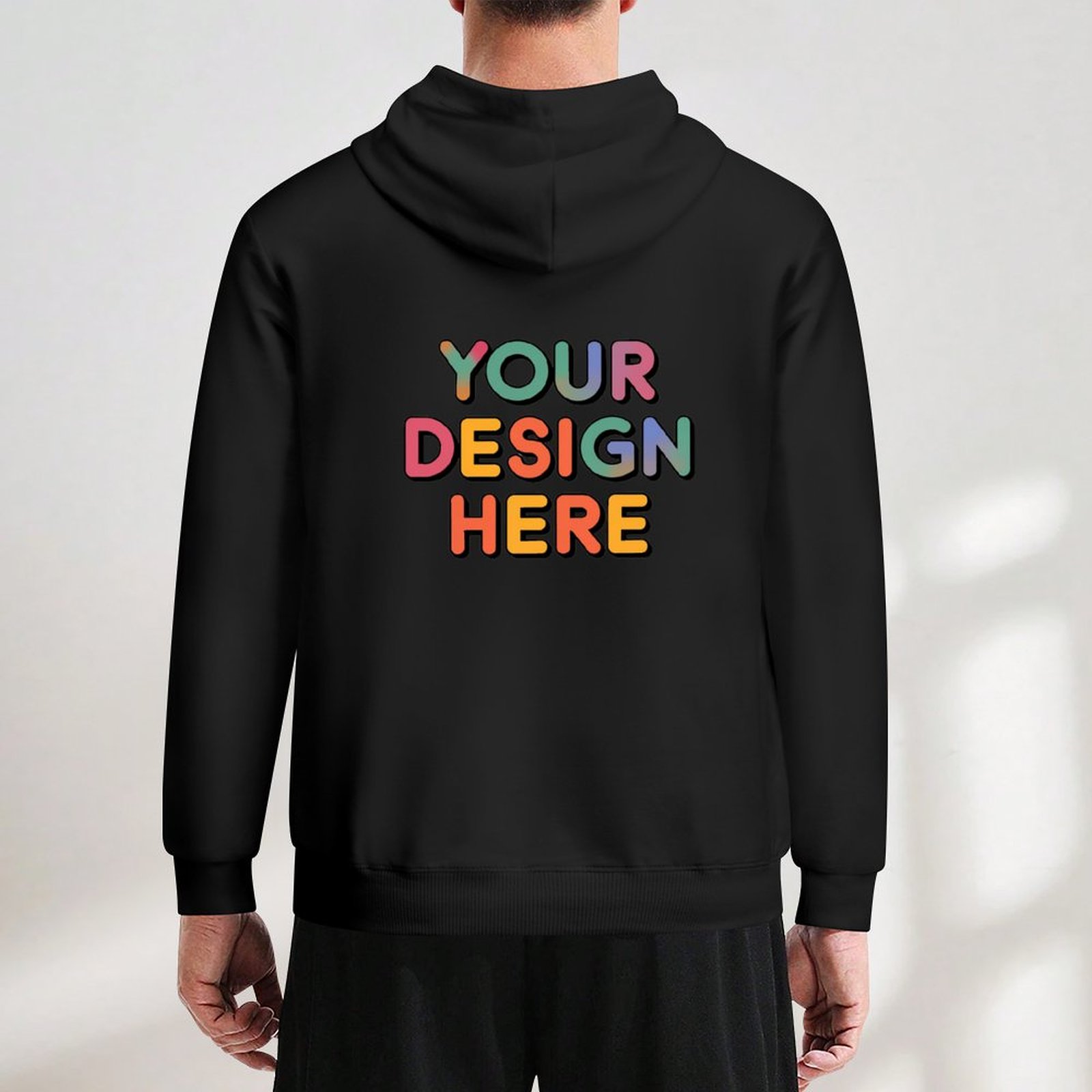 Customized Men’s Fashionable Pullover Hoodie with Adjustable Drawstring