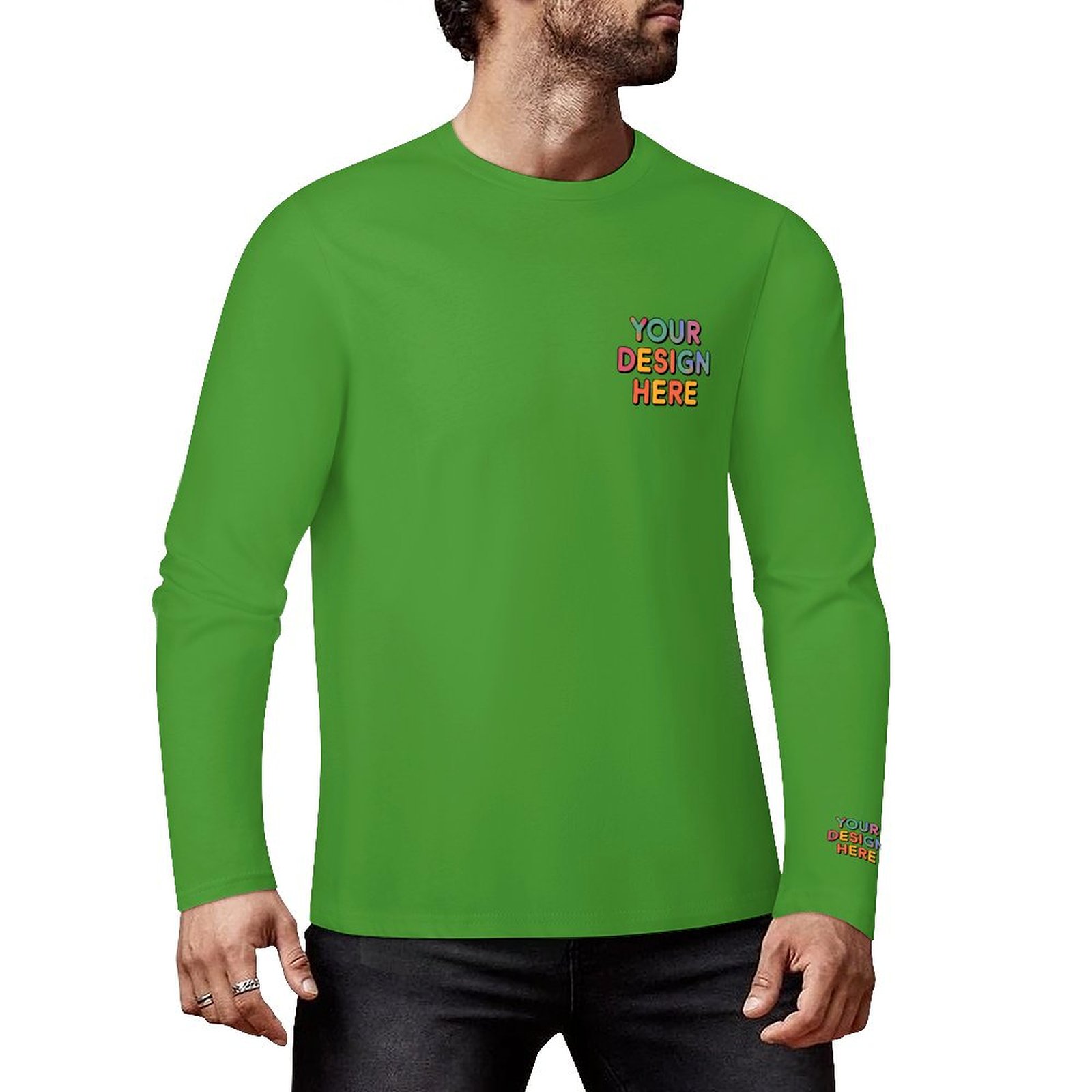 Custom Men’s Premium 160g Pure Cotton Long Sleeved T-Shirt