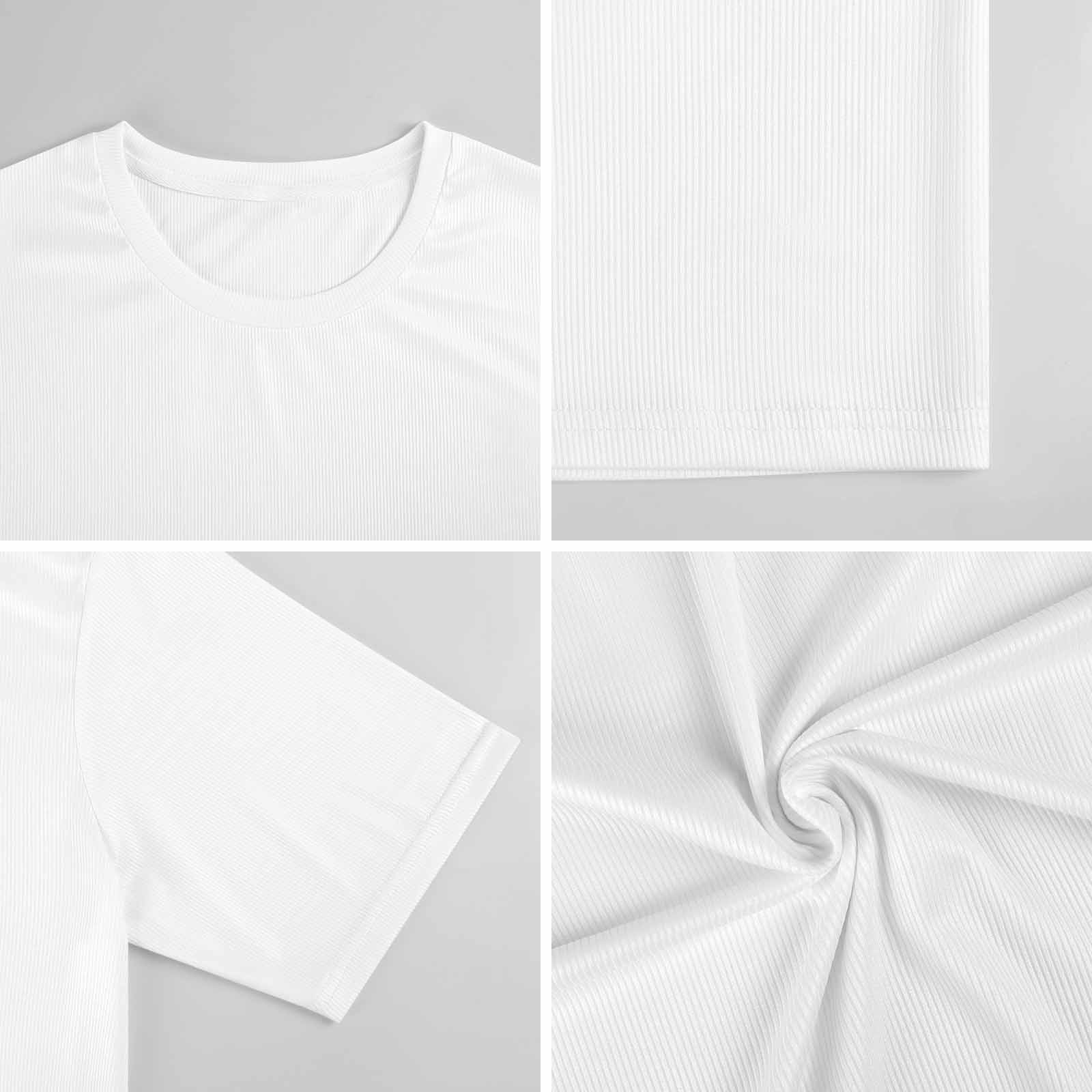 Customized Men’s Comfortable Ribbed Fabric T-Shirt with Personalized Patterns