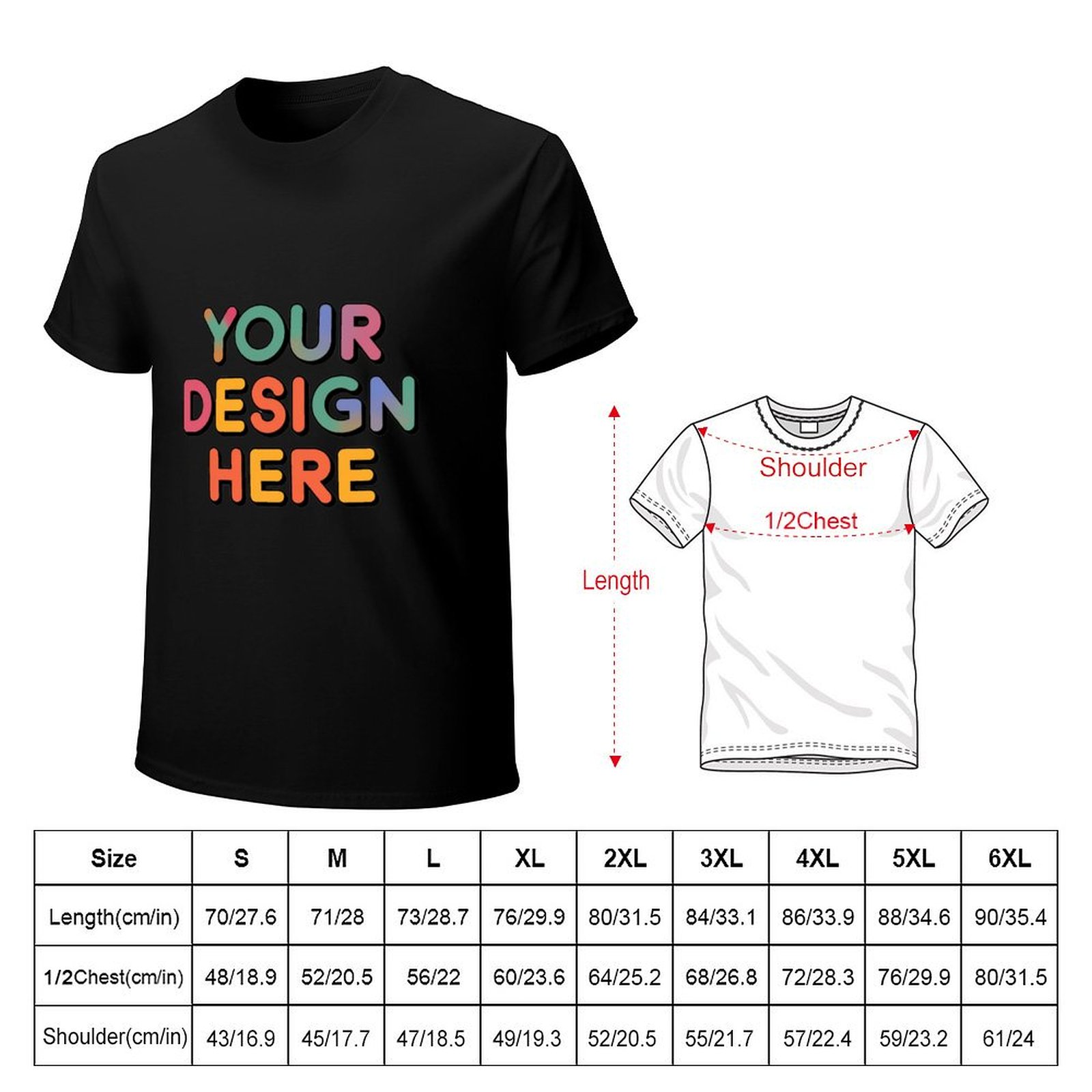 Personalized Custom Men’s Exquisite Craftsmanship 150g Front Print Tee