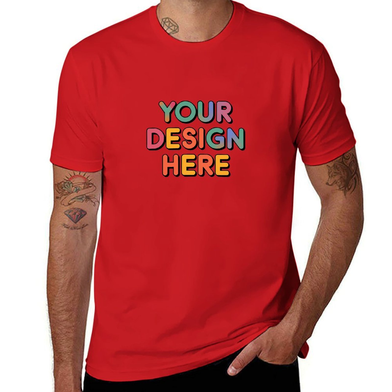 Personalized Custom Men’s Durable Cotton T-Shirt with Reinforced Neck
