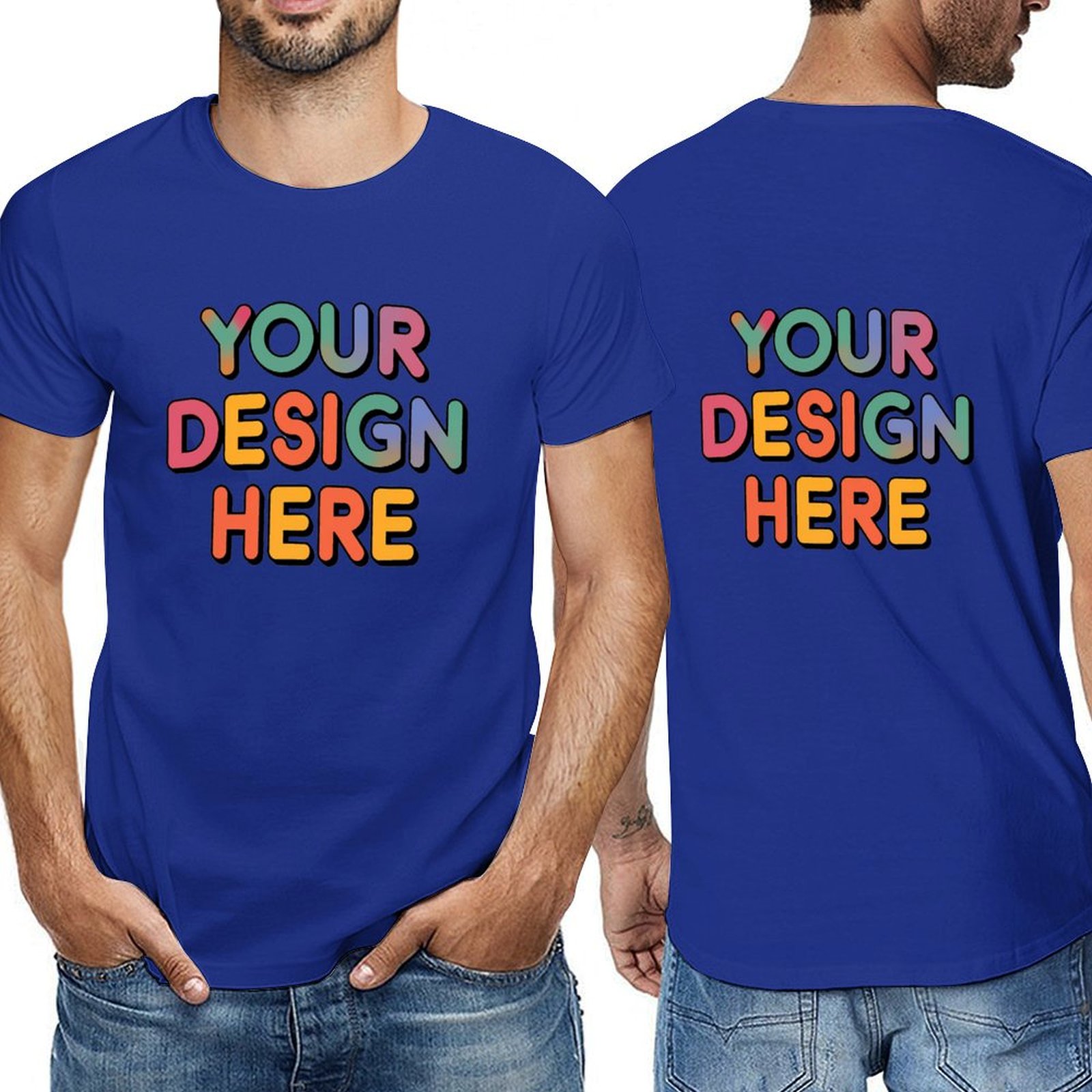 Customized Men’s Short Sleeve T-Shirt (Double-Sided Print) in Pure Cotton