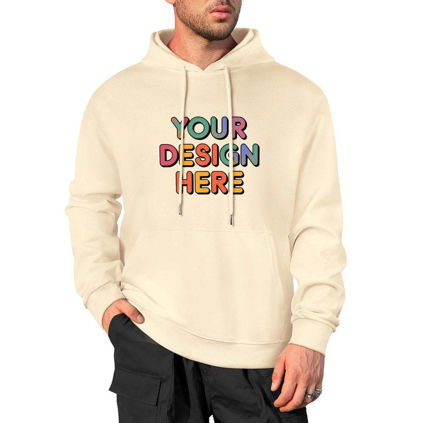 Personalized Custom Men’s 100% Cotton Hooded Sweater with Graphic Print