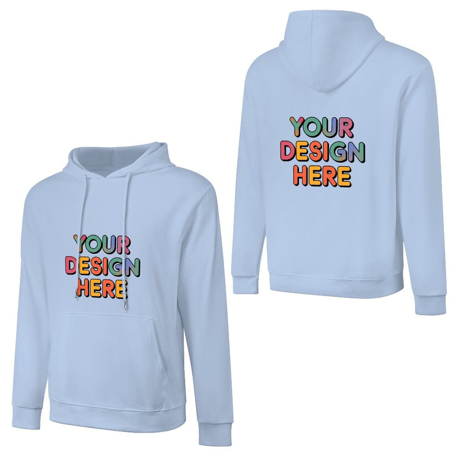 Personalized Custom Men’s 100% Cotton Hooded Sweater with Graphic Patterns