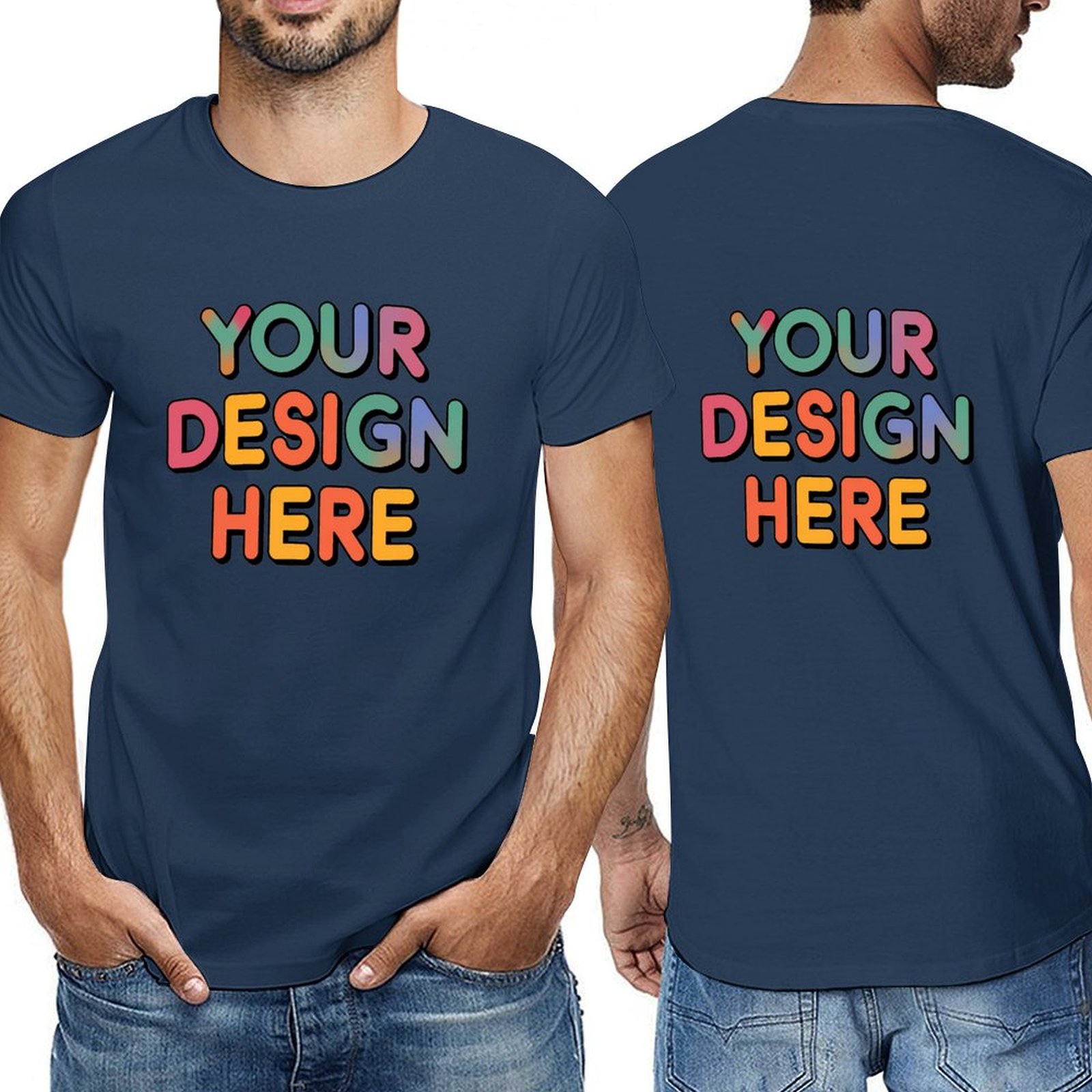 Customized Men’s Short Sleeve T-Shirt (Double-Sided Print) in Pure Cotton