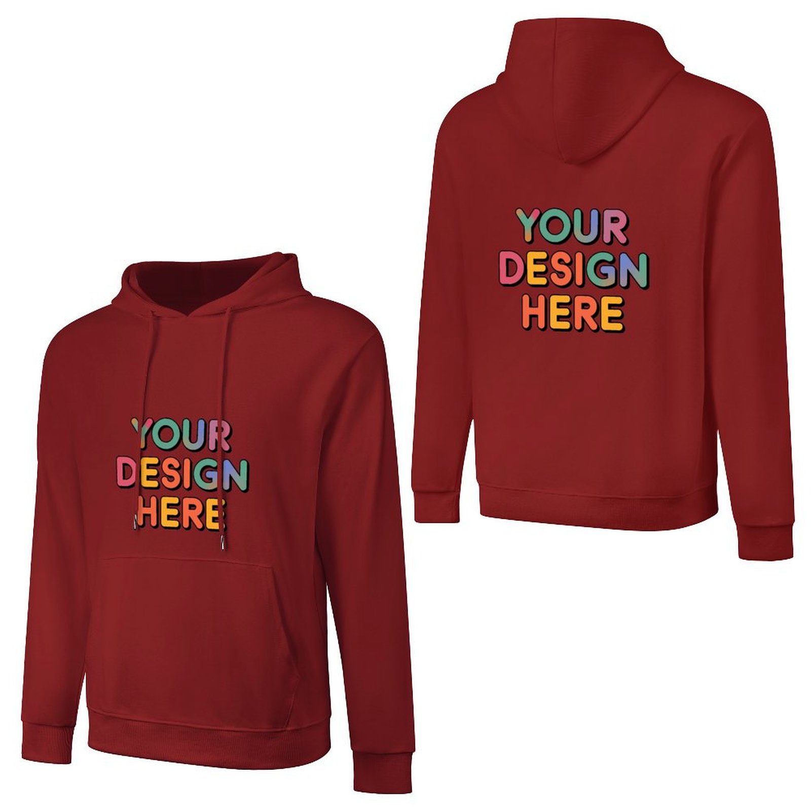 Personalized Custom Men’s 100% Cotton Hooded Sweater with Graphic Patterns