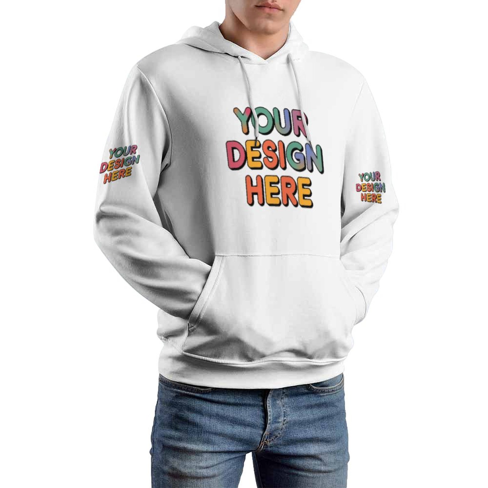 Personalized Custom Men’s Versatile All-Over Print Hoodie for Everyday Wear